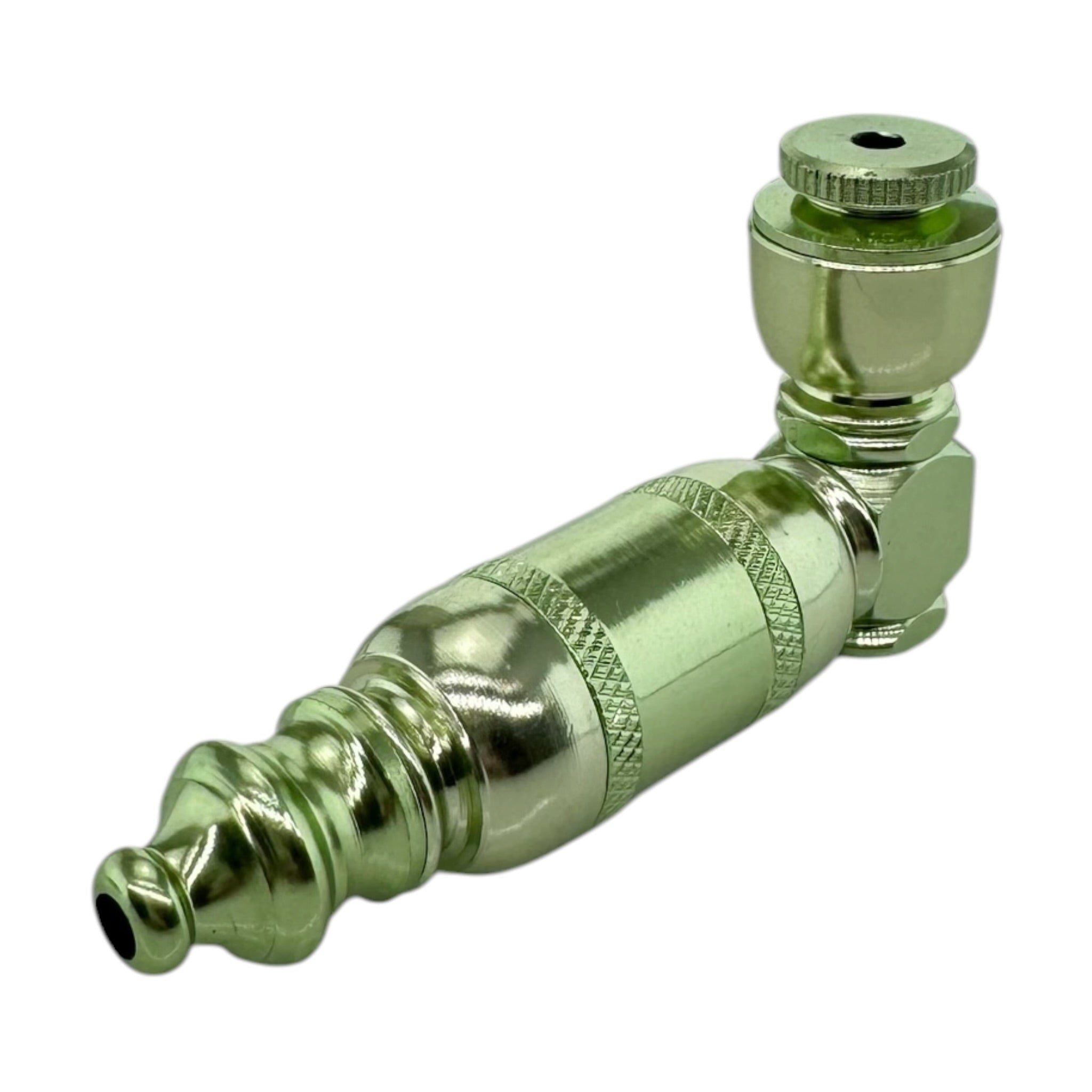 Small Light Green Aluminum Extended Mini Chamber Hand Pipe With Cap