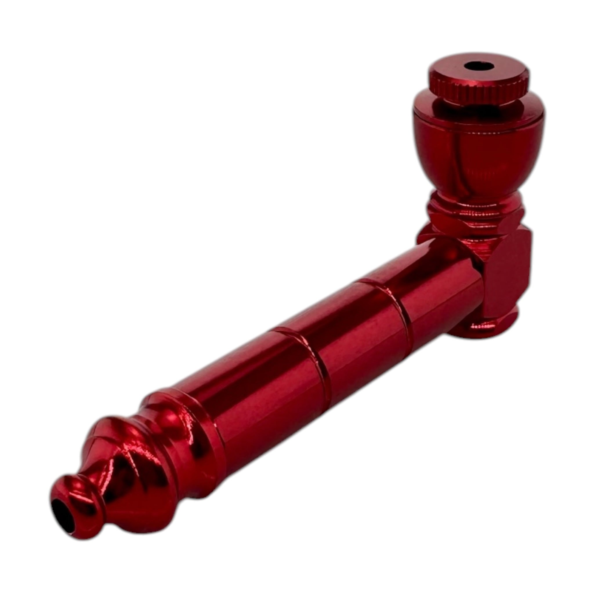 Red Basic Aluminum Smoking Pipe With Cap