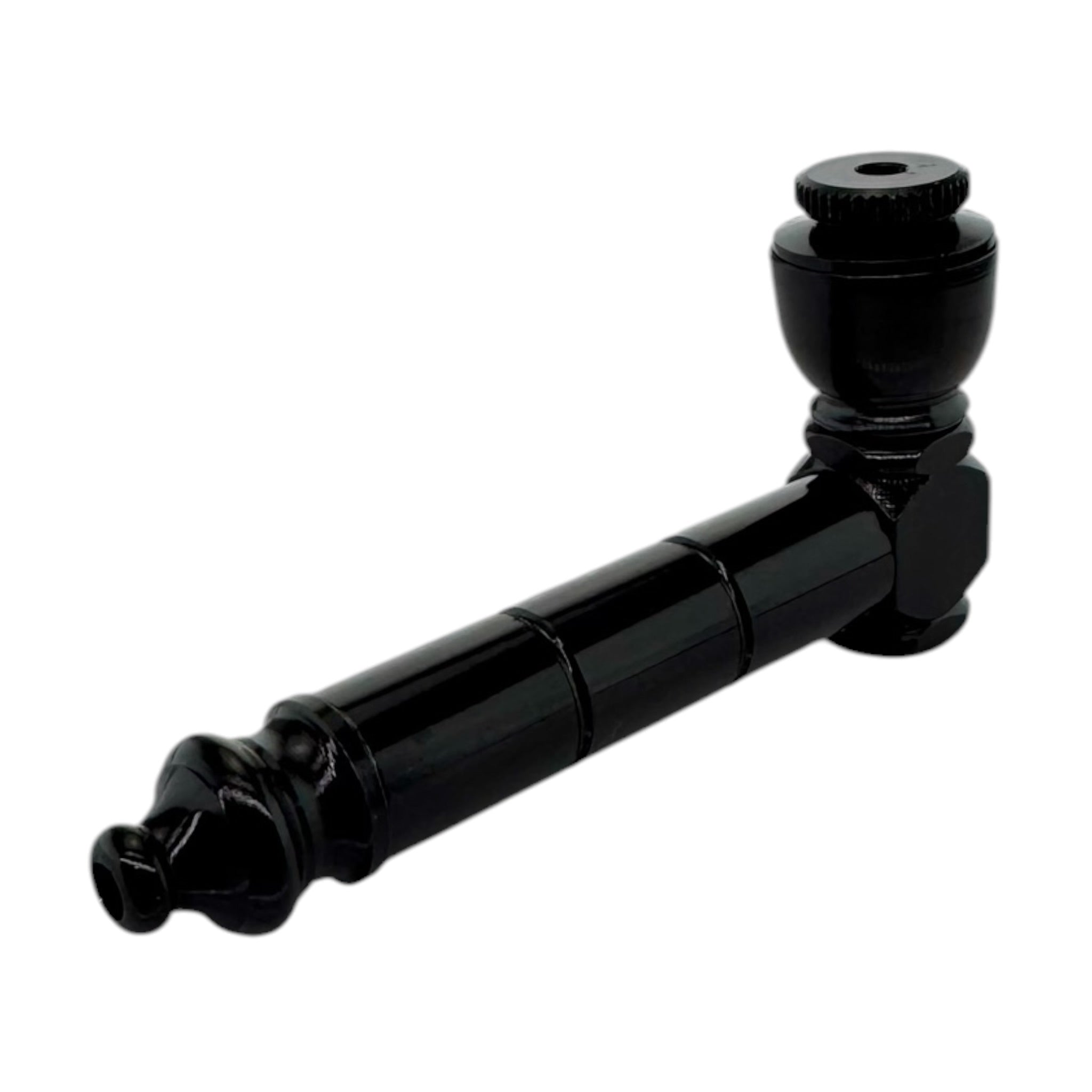 Black Basic Aluminum Smoking Pipe With Cap