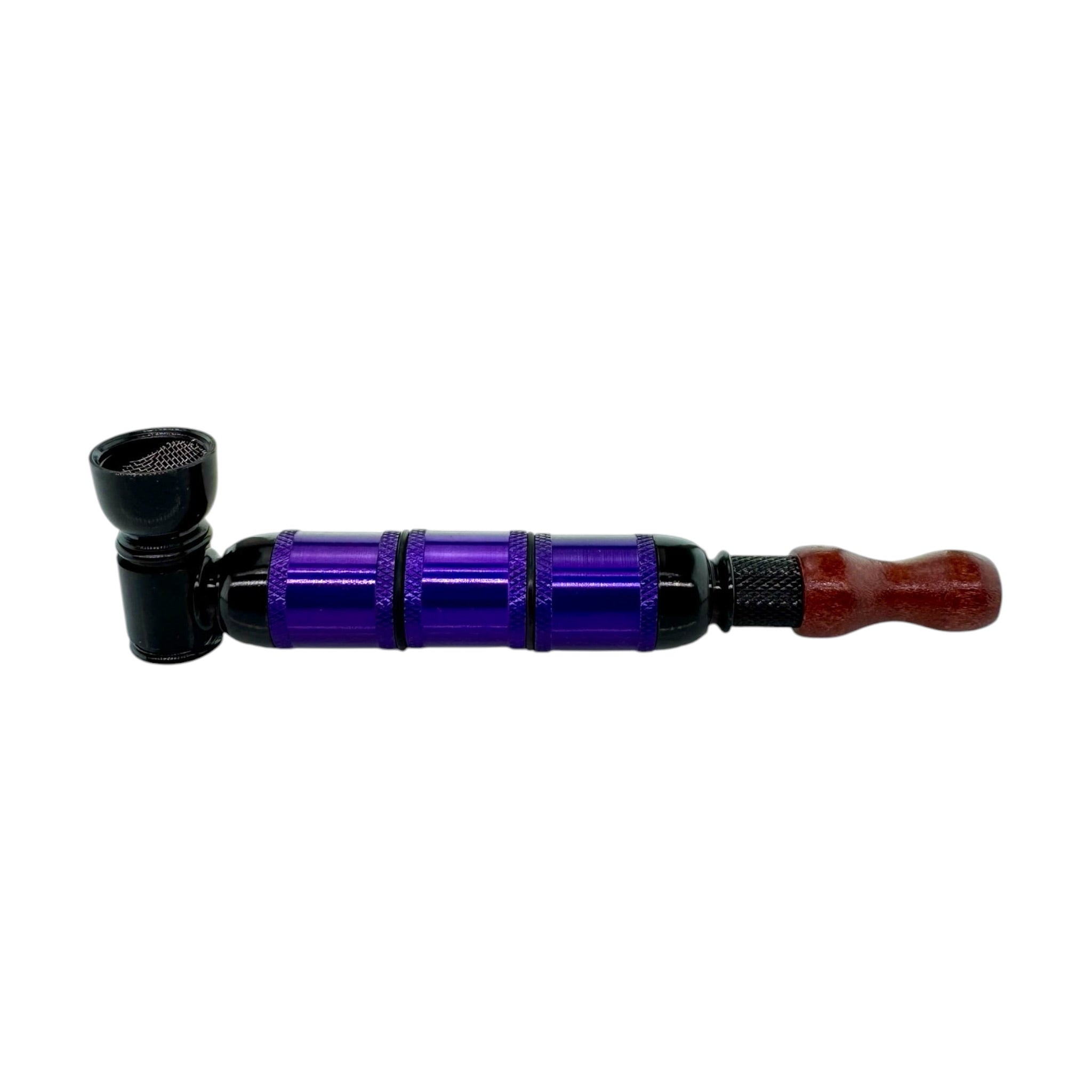 Metal Smoking Pipe Black And Purple Extra Extended Large Chamber Hand Pipe