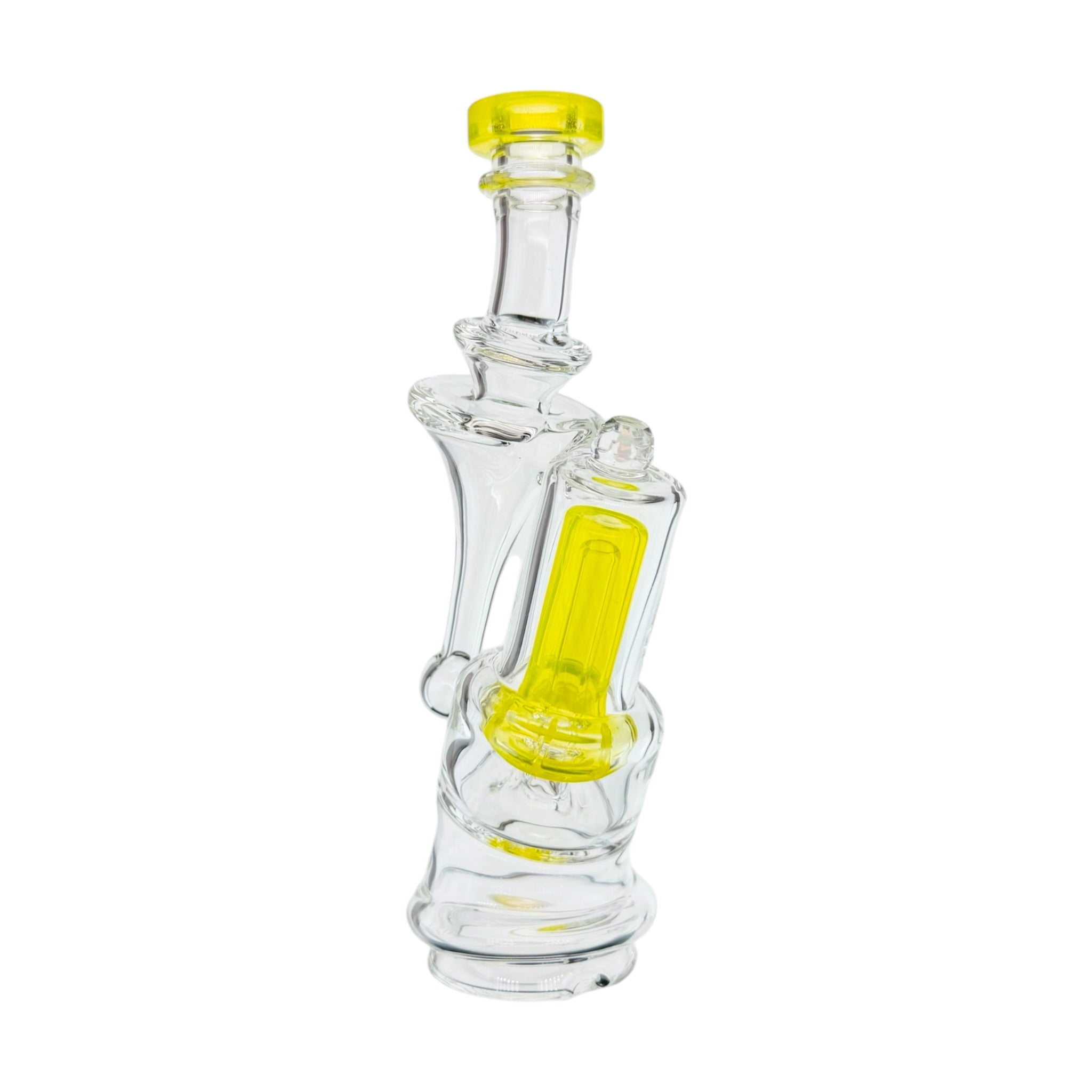 Lemon Drop Yellow RDS Recycler Glass Attachment For Puffco Peak And Peak Pro
