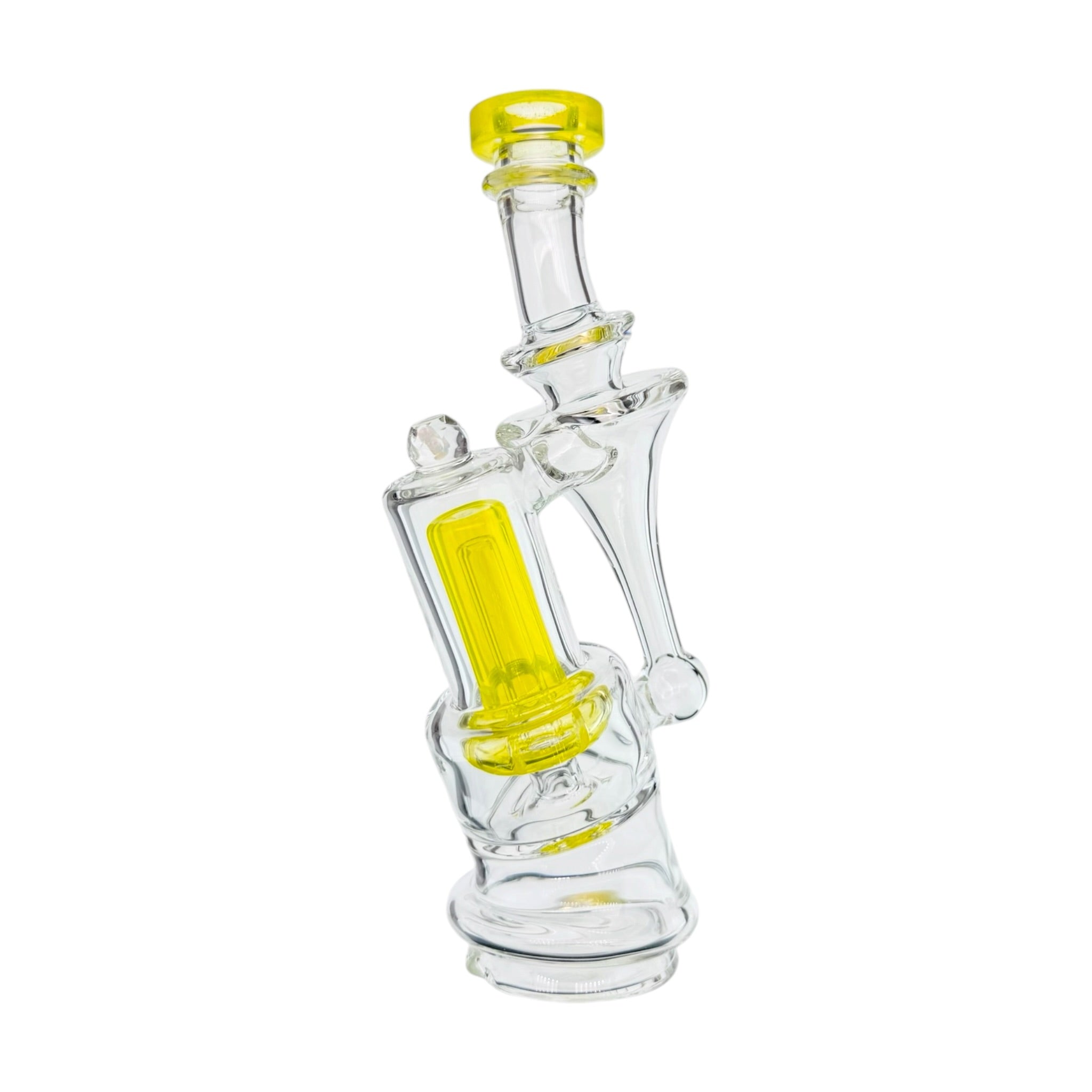 Lemon Drop Yellow RDS Recycler Glass Attachment For Puffco Peak And Peak Pro