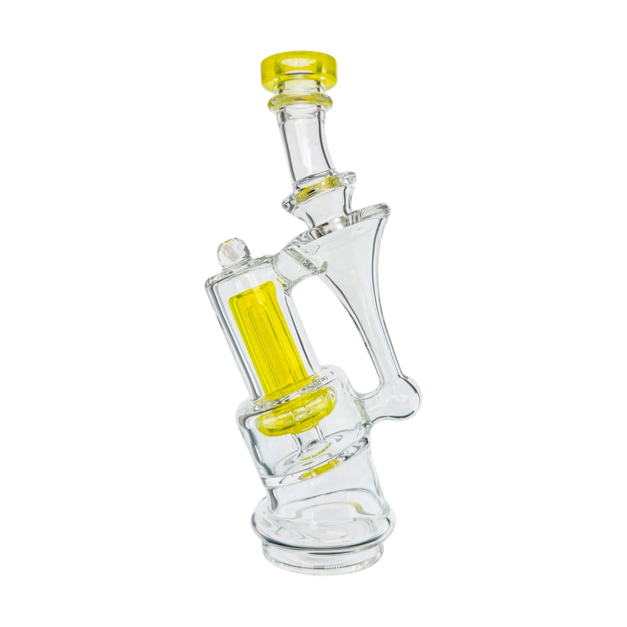 Lemon Drop Yellow RDS Recycler Glass Attachment For Puffco Peak And Peak Pro