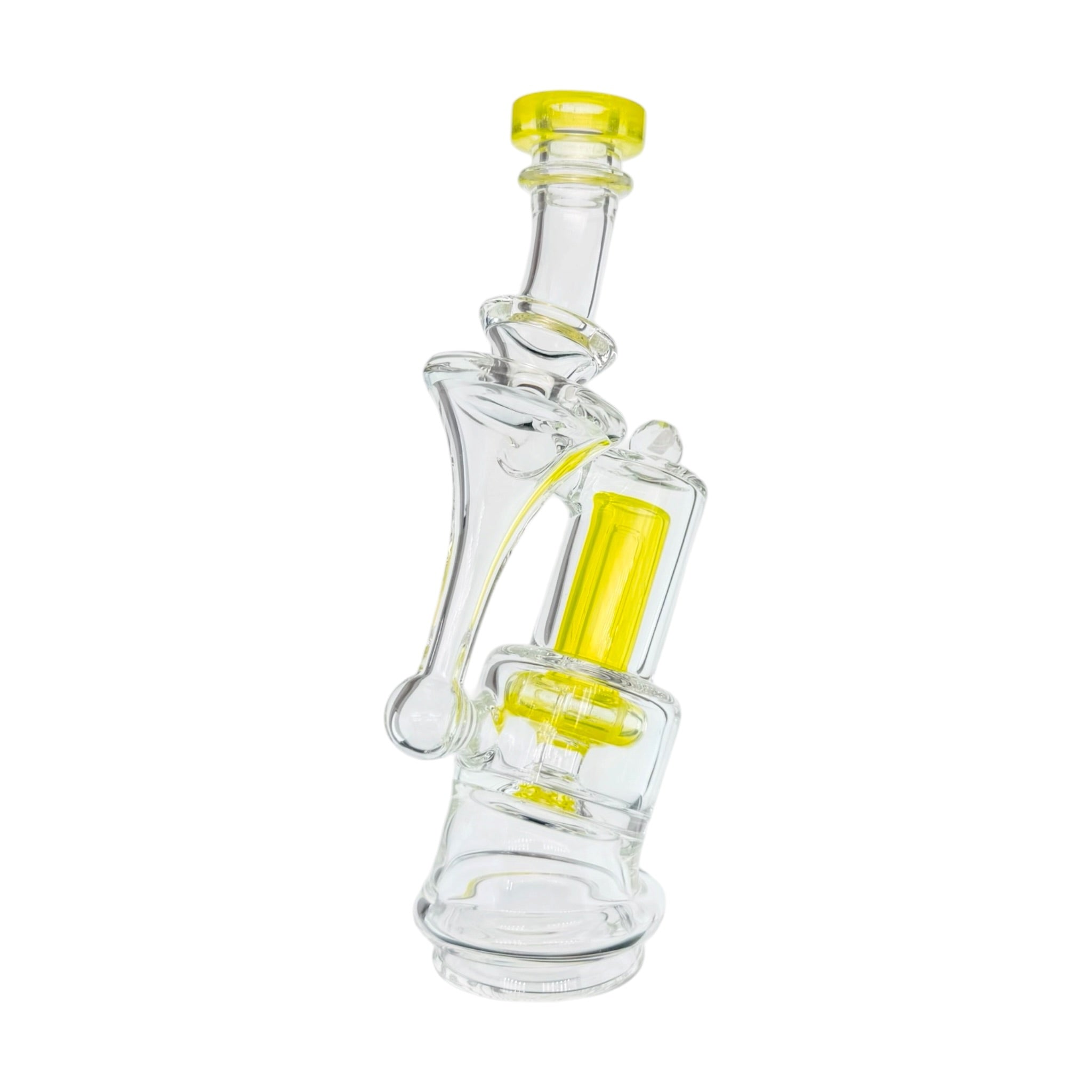 Lemon Drop Yellow RDS Recycler Glass Attachment For Puffco Peak And Peak Pro