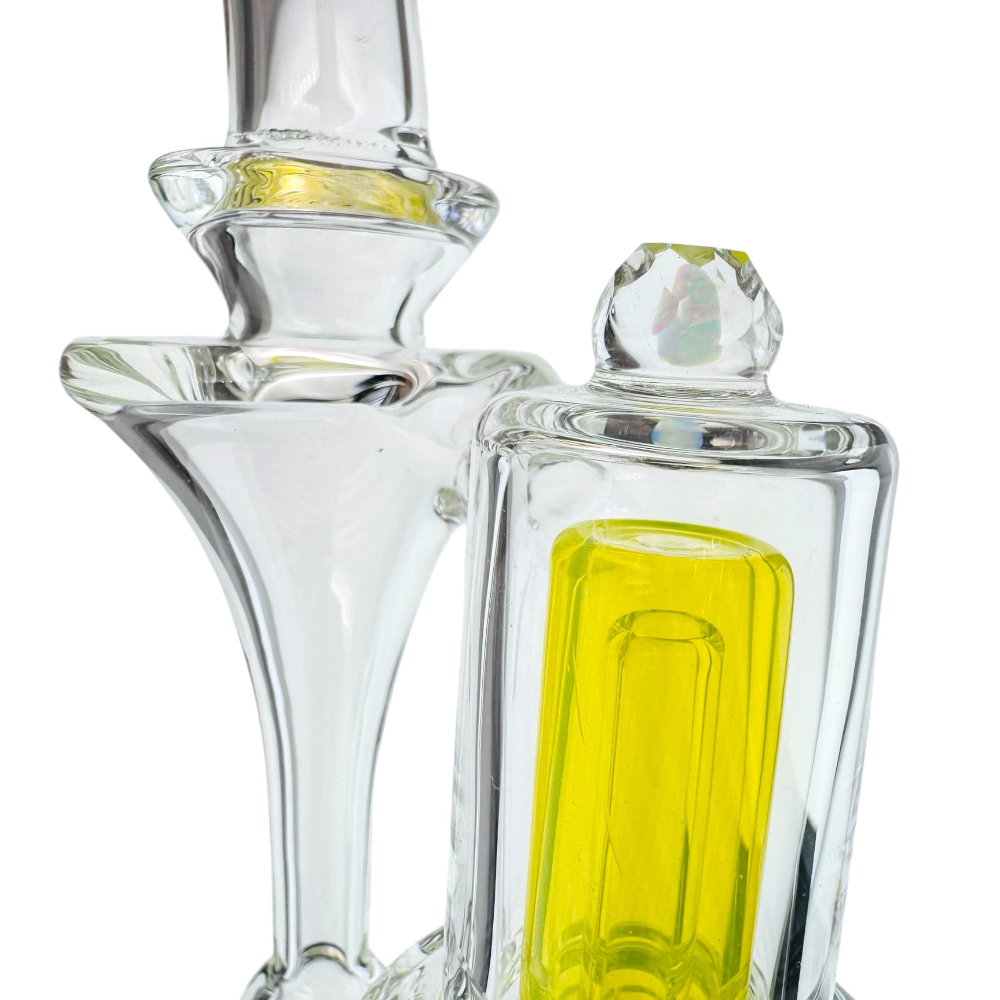 Lemon Drop Yellow RDS Recycler Glass Attachment For Puffco Peak And Peak Pro