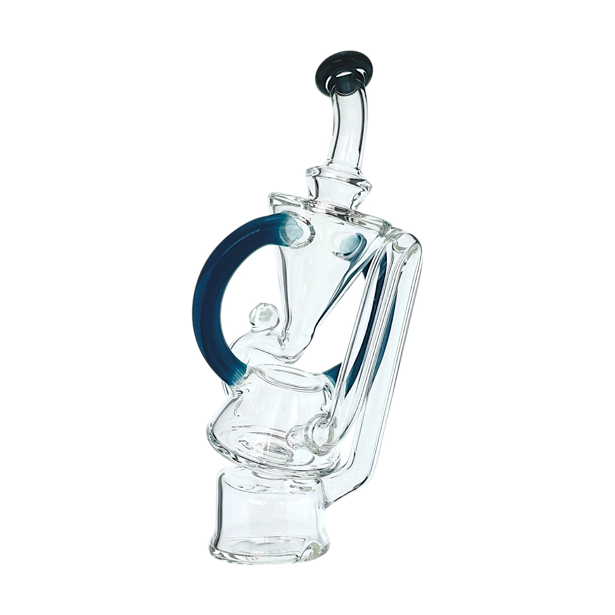 Blue Dual Uptake Glass Recycler With Opal Water Attachment For Puffco Peak And Peak Pro (Copy)