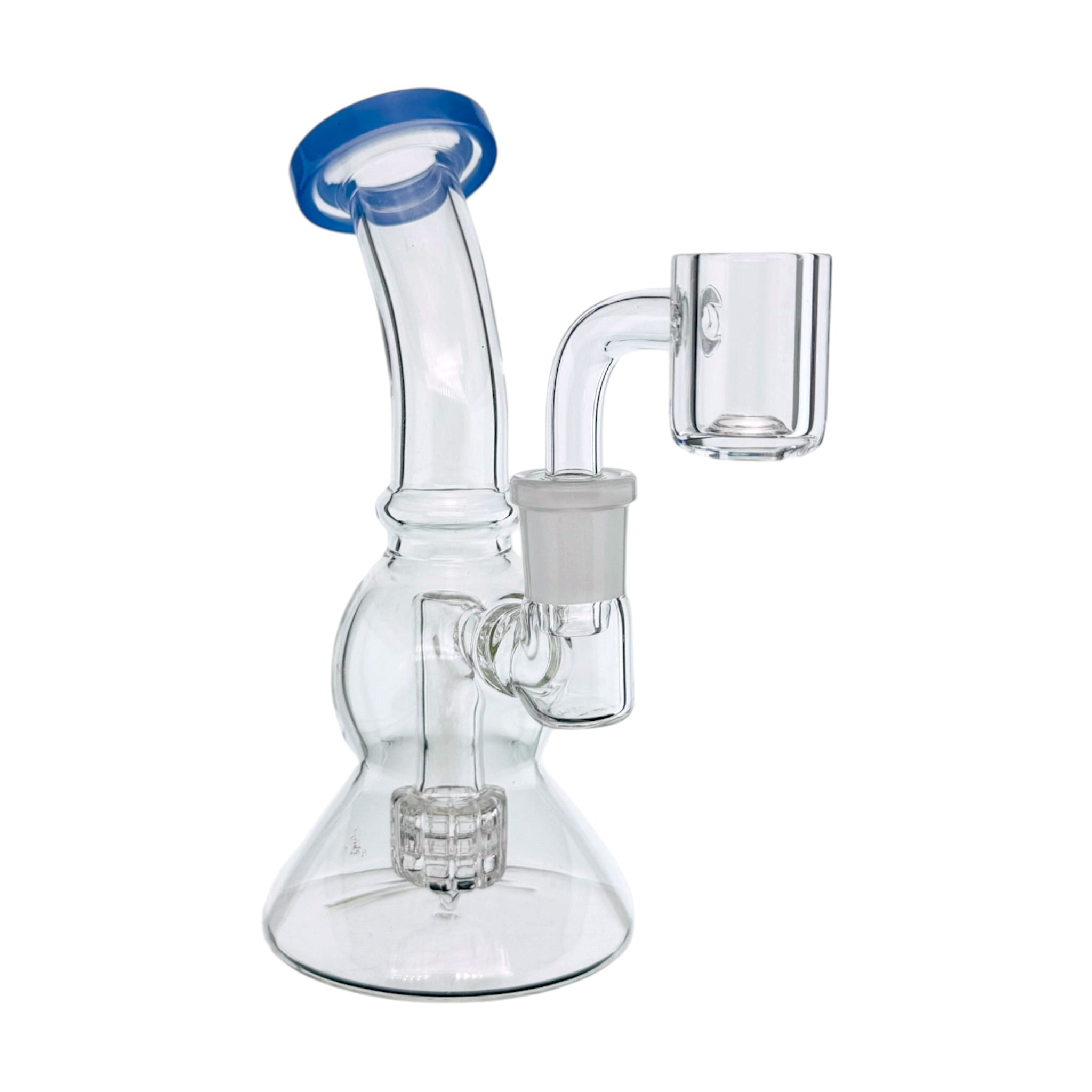 Glass Mini Dab Rig With Color Lip Periwinkle