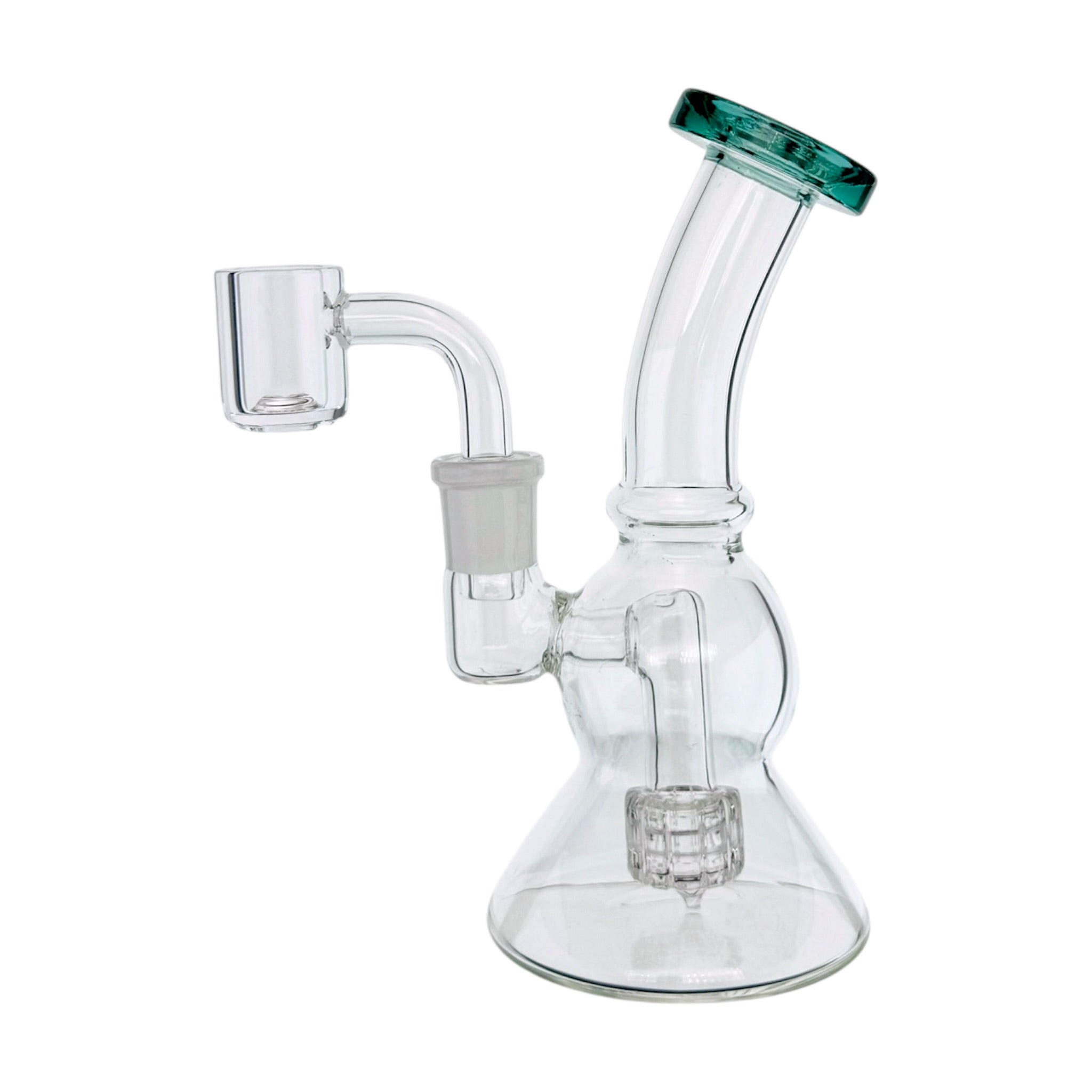 Glass Mini Dab Rig With Color Lip Dark Green