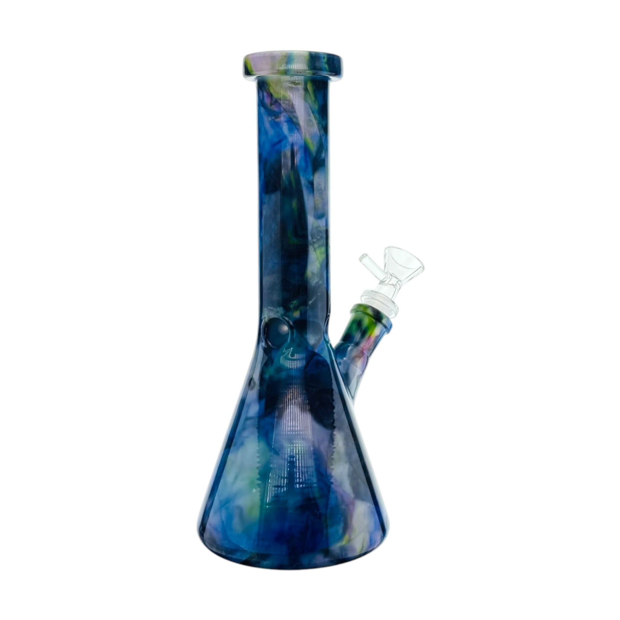 Blue Cosmic Space Marble Beaker Base Glass Water Pipe Bong 10 Inch