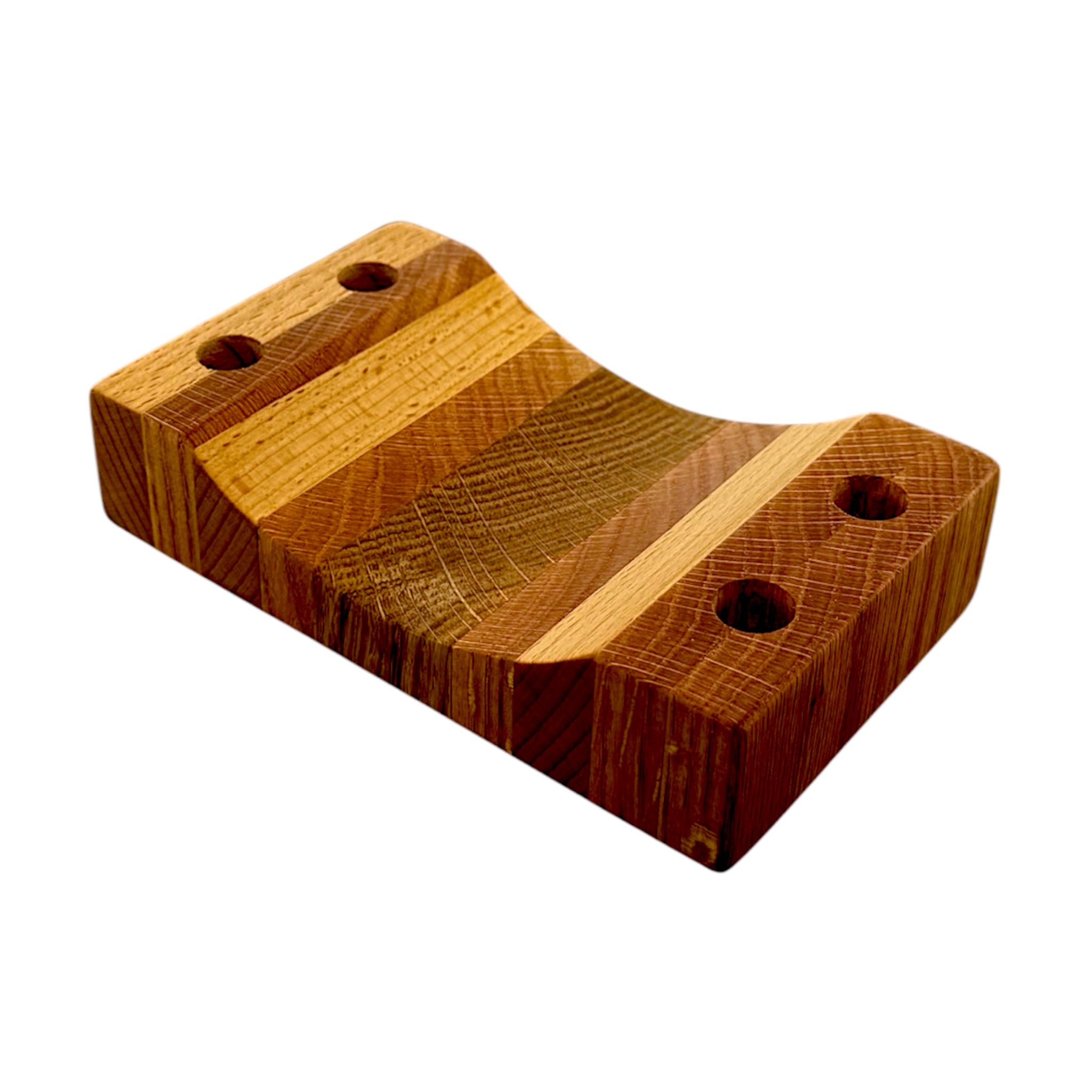 Mini Finger Board Half Pipe Laminated Wood 4 Hole Bong Bowl Display Stand Holder