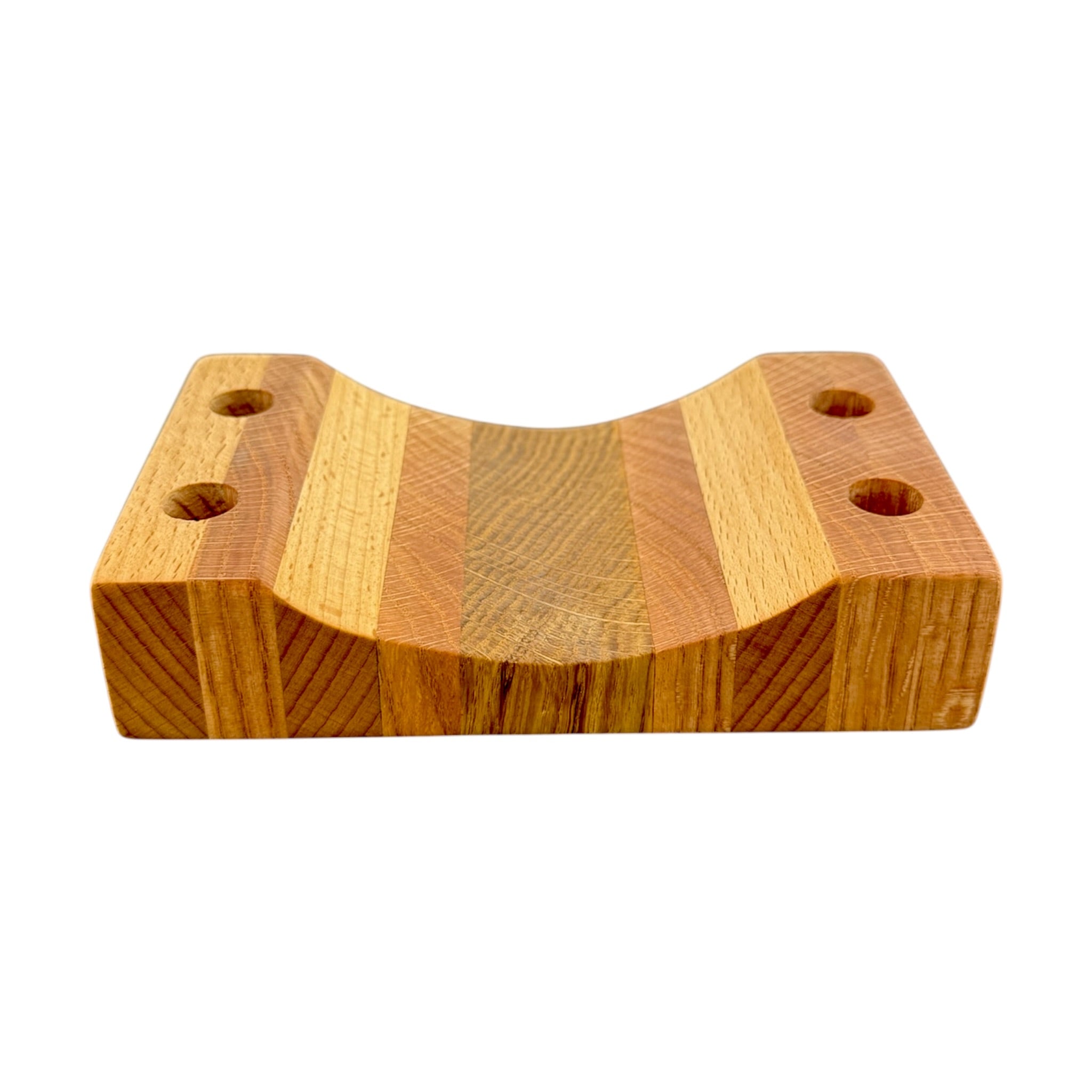 Mini Finger Board Half Pipe Laminated Wood 4 Hole Bong Bowl Display Stand Holder