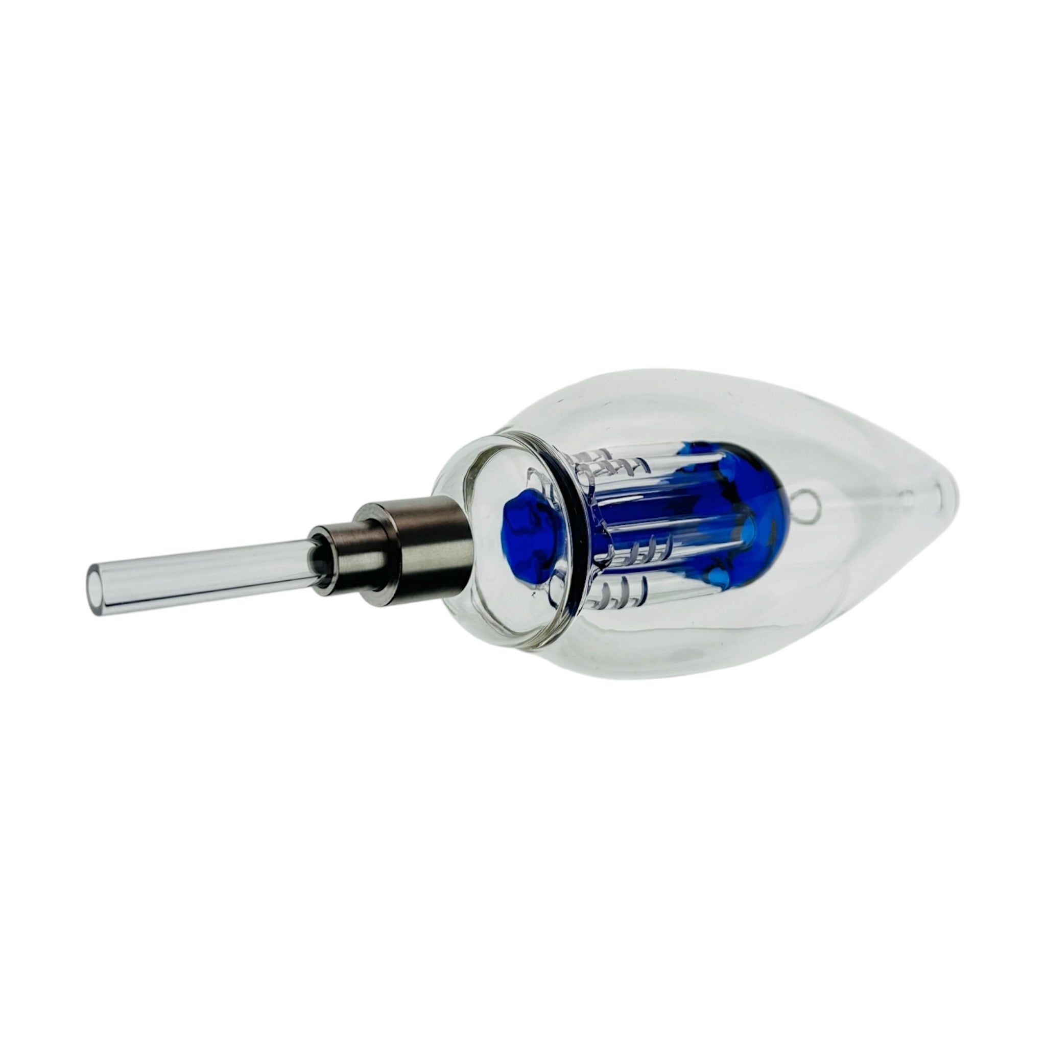 Blue Egg Nectar Collector With Tree Perc And Threaded Quartz Tip