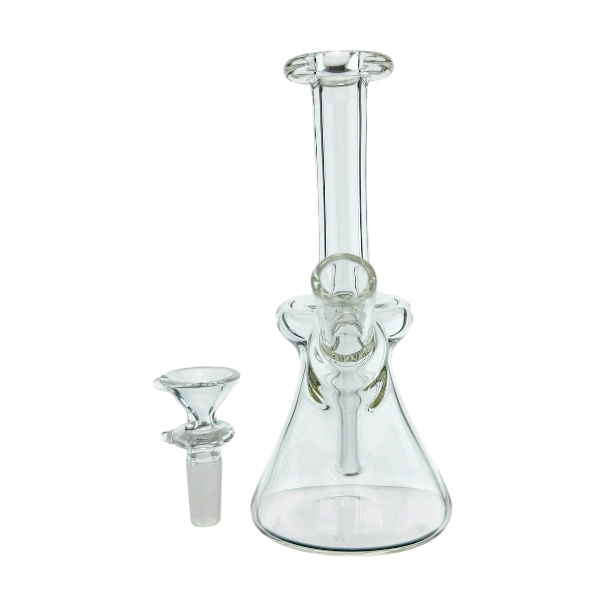 Santa Cruz Glass - Clear Mini 10mm Water Pipe Bong With Fixed Downstem