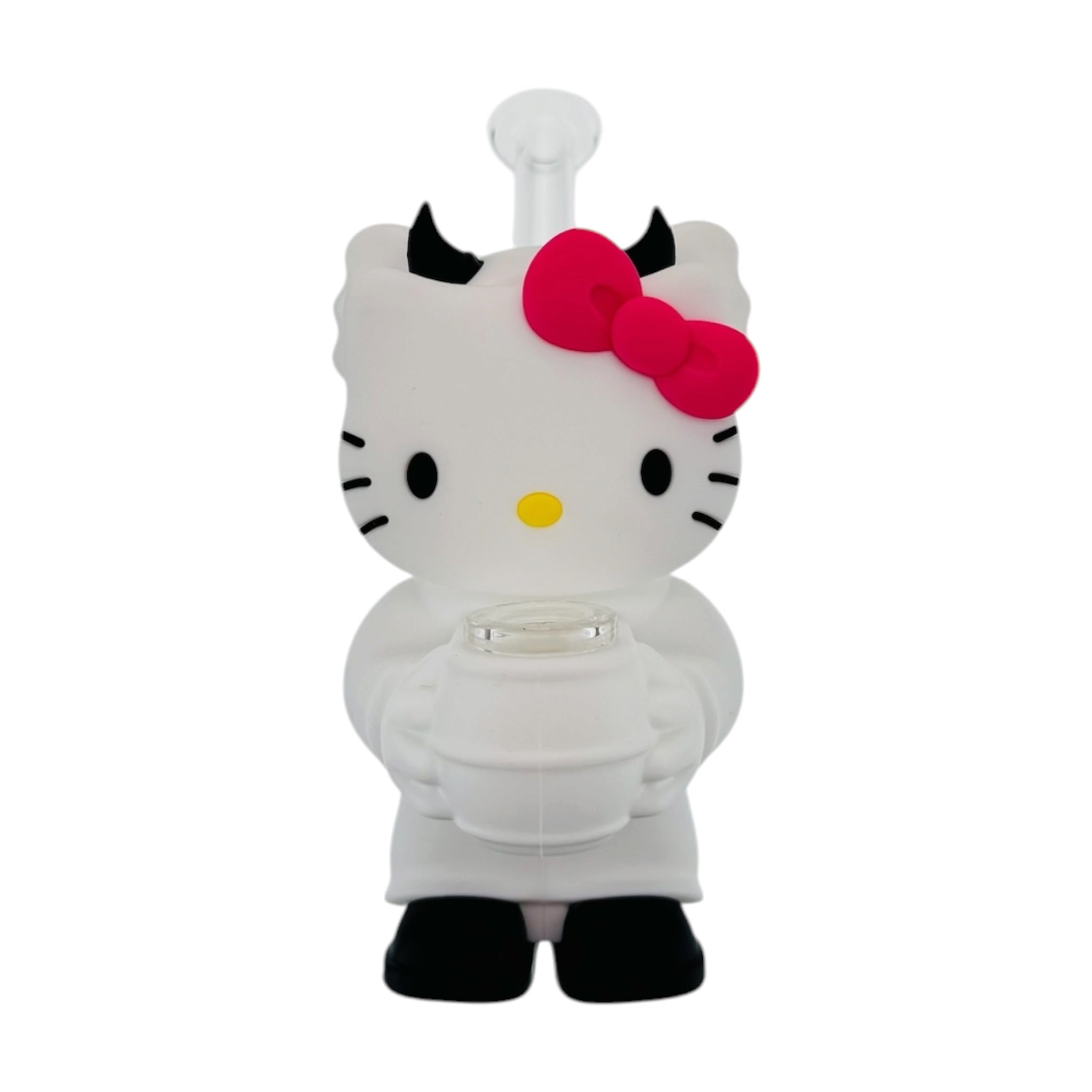 Devil Kitty Silicone Rubber Water Pipe White