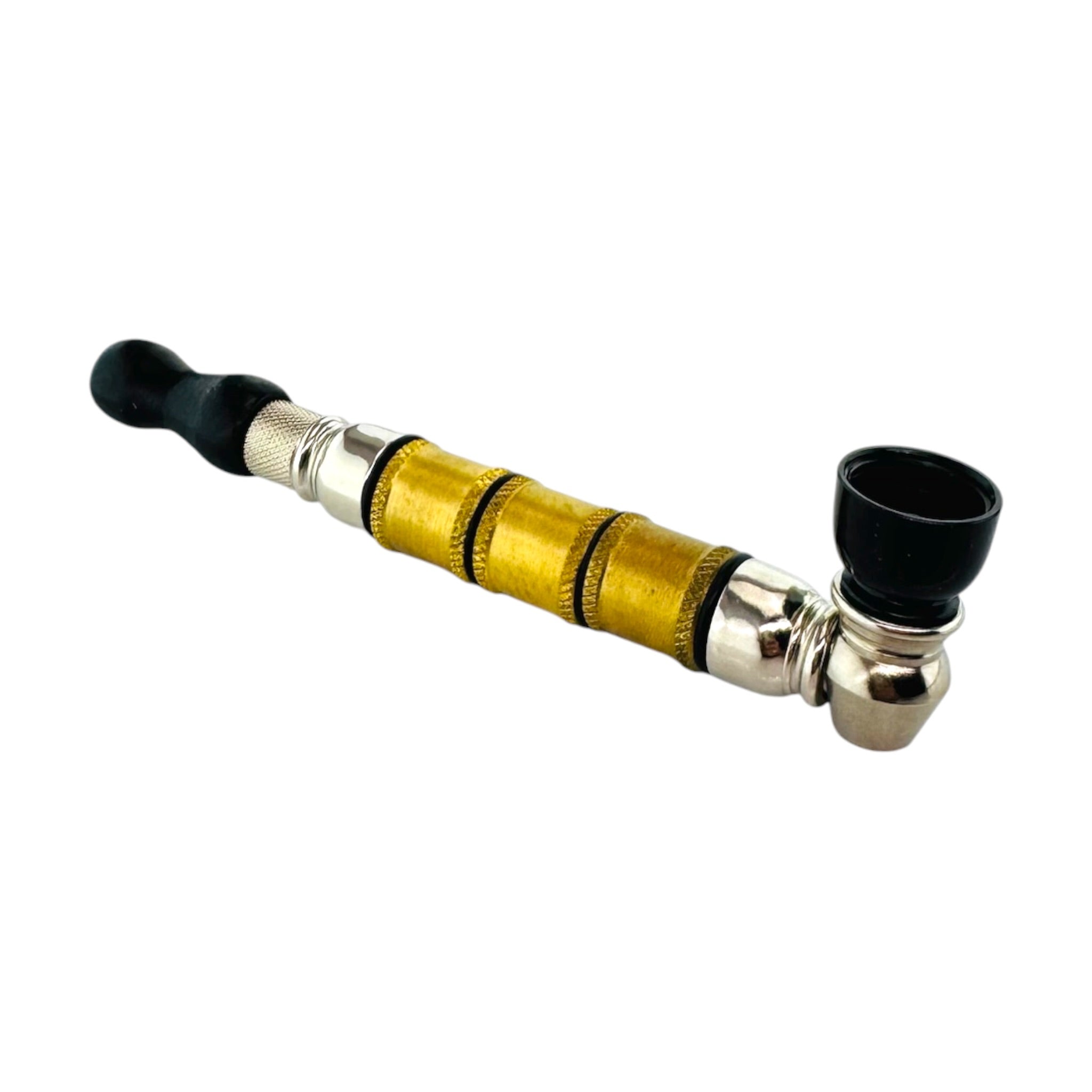 Extended Brass Chamber Long Stem Aluminum And Wood Metal Smoking Pipe
