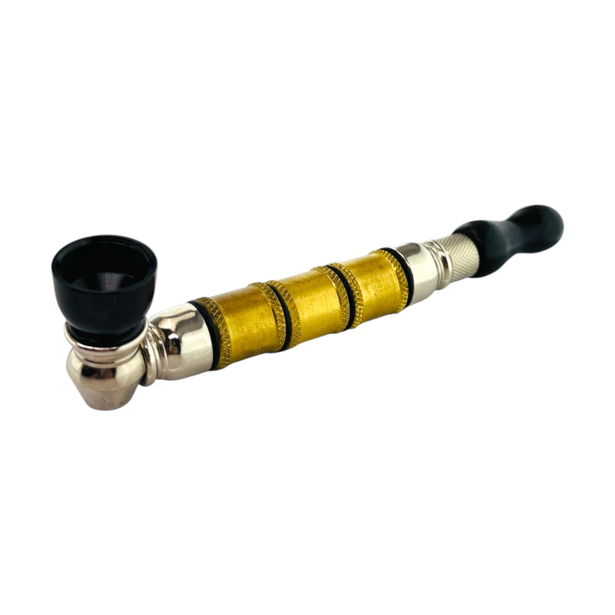 Extended Brass Chamber Long Stem Aluminum And Wood Metal Smoking Pipe