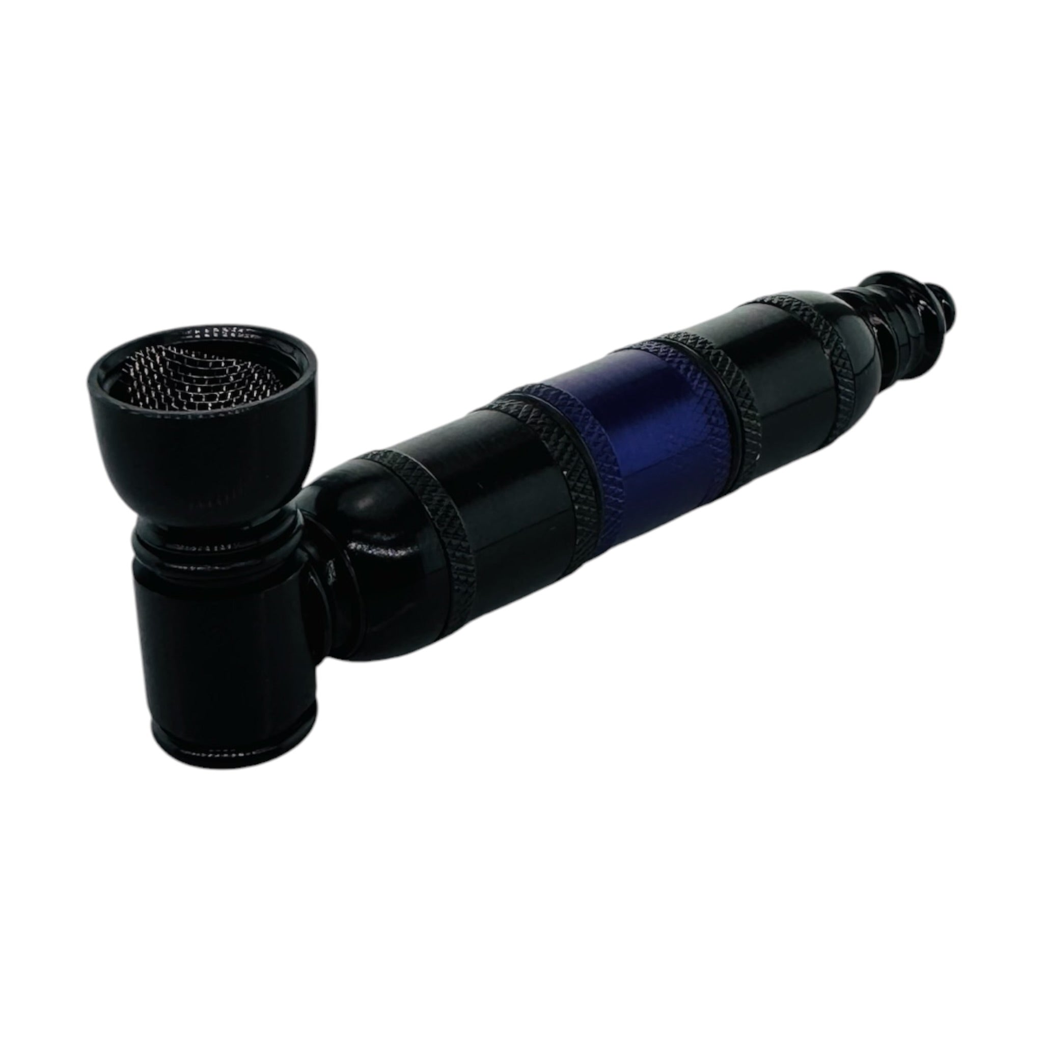 aluminum Metal Hand smoking Pipe  Black And Purple Extra Large Chamber Hand Pipe
