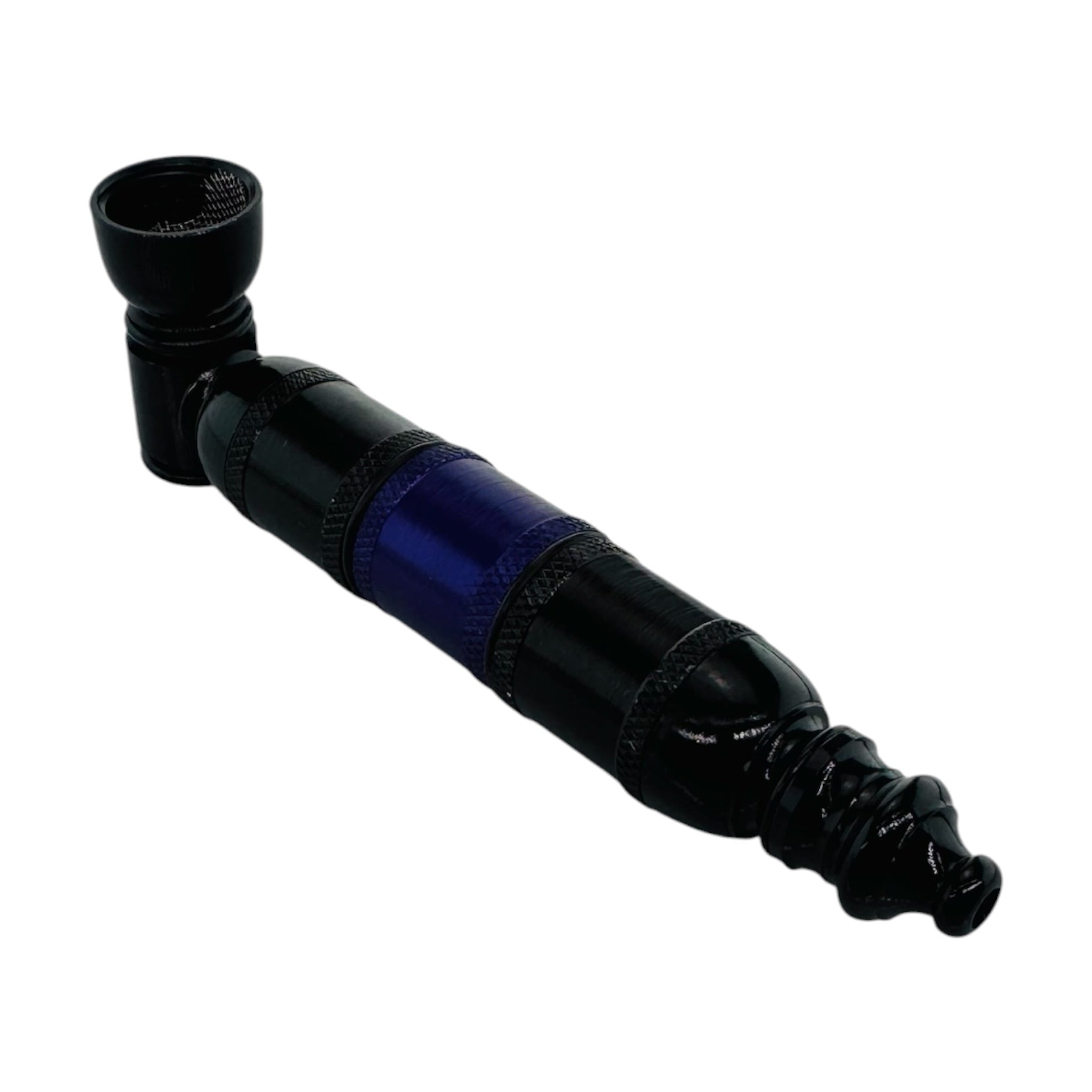 aluminum Metal Hand smoking Pipe  Black And Purple Extra Large Chamber Hand Pipe