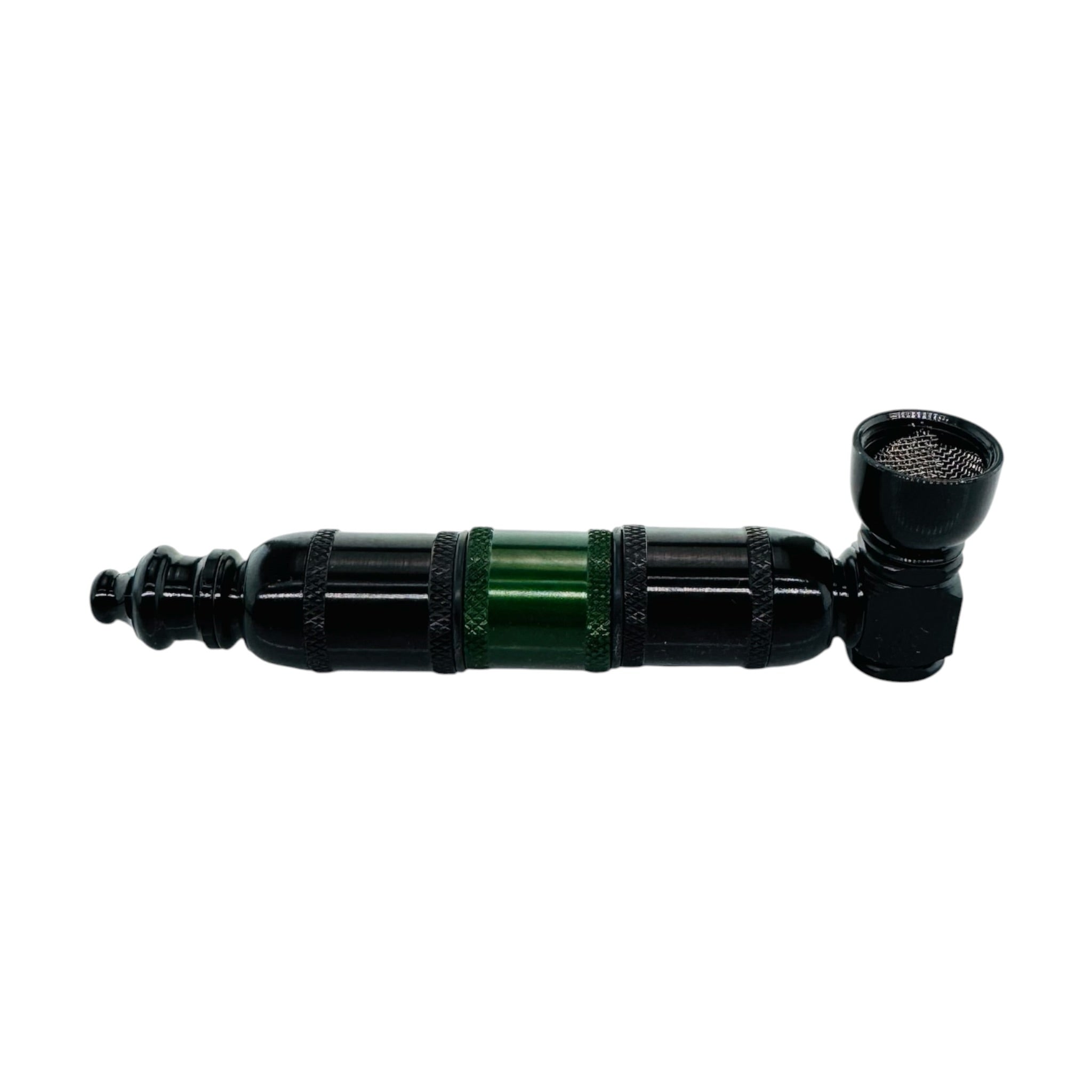 aluminum Metal Hand smoking Pipe Black And Green Extra Large Chamber Hand Pipe