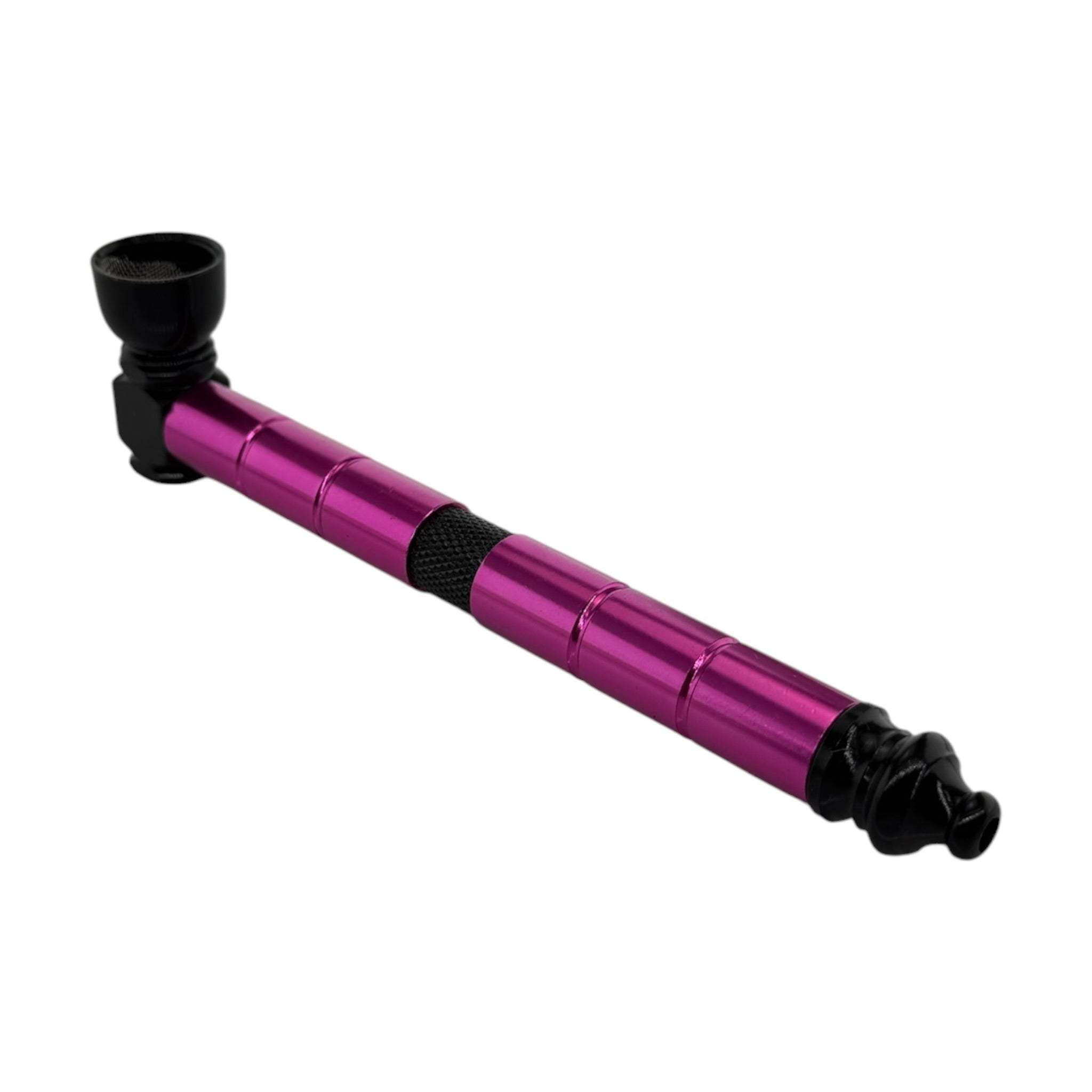 Pink And Black Long Stem Aluminum Metal smoking Pipe