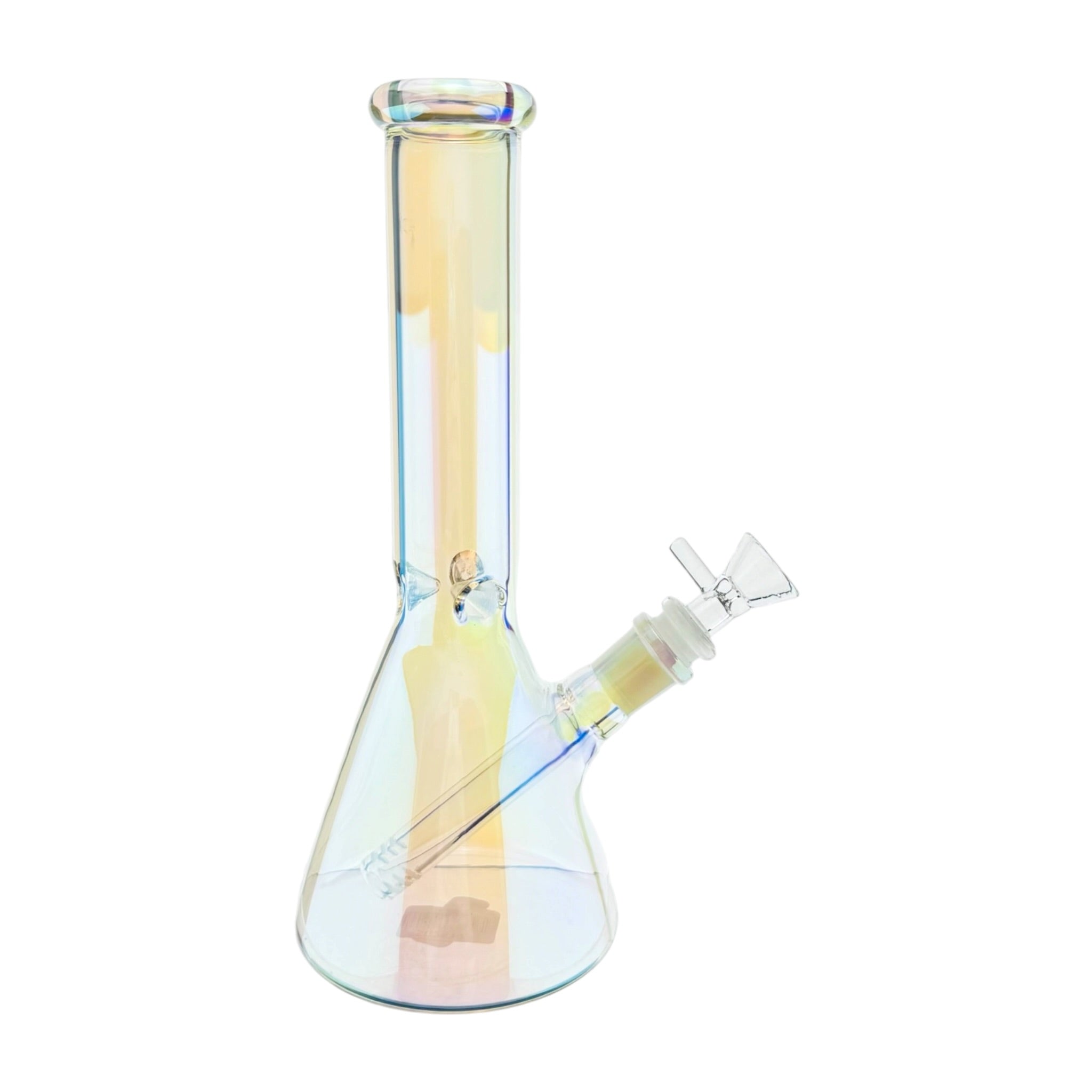 10 Inch Clear Pearlescant Metallic Beaker Water Pipe Bong