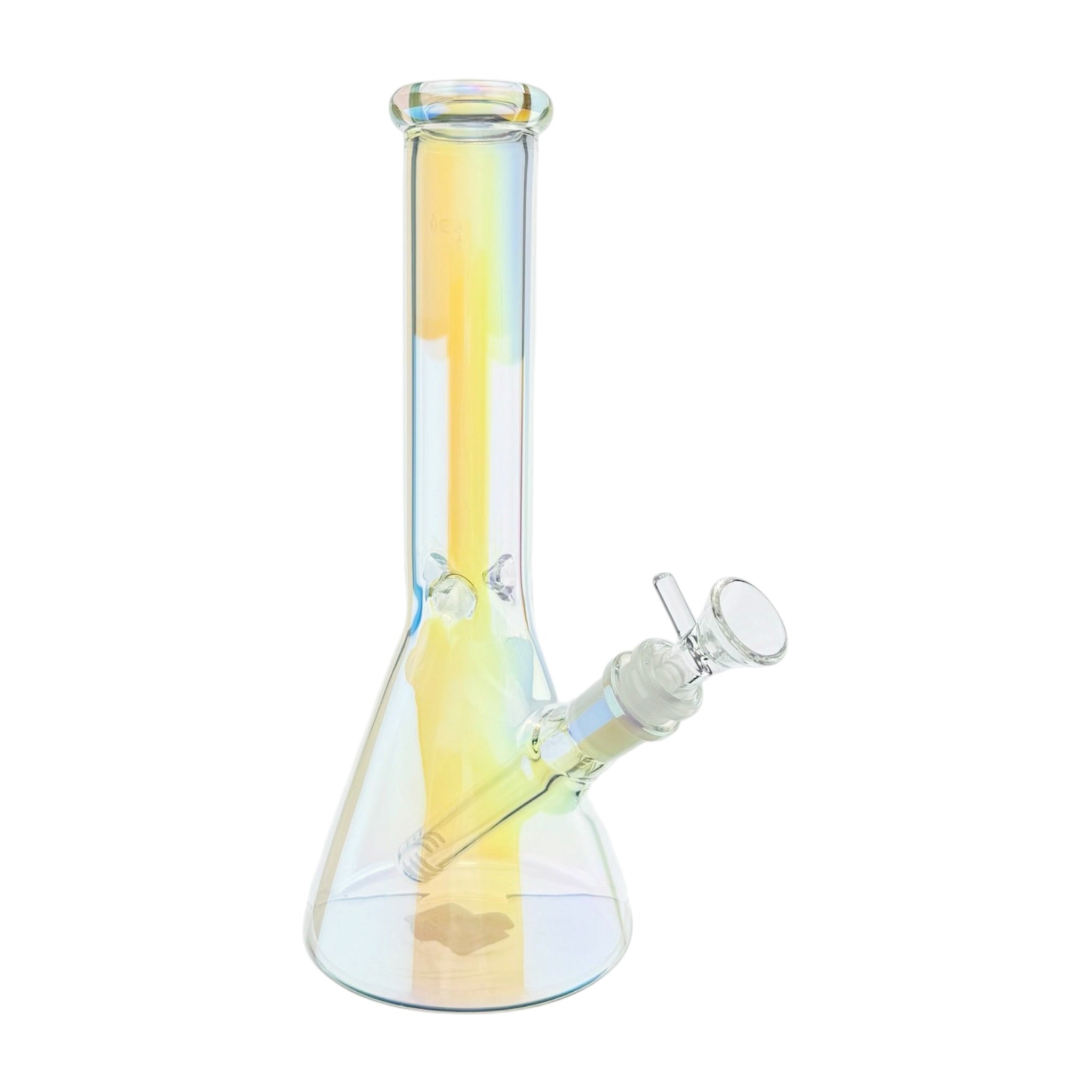 10 Inch Clear Pearlescant Metallic Beaker Water Pipe Bong