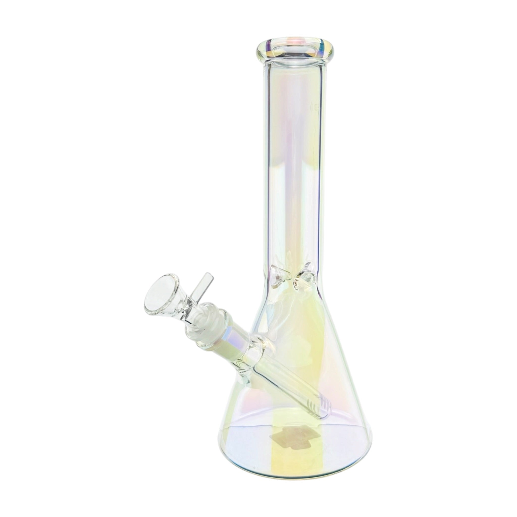 10 Inch Clear Pearlescant Metallic Beaker Water Pipe Bong