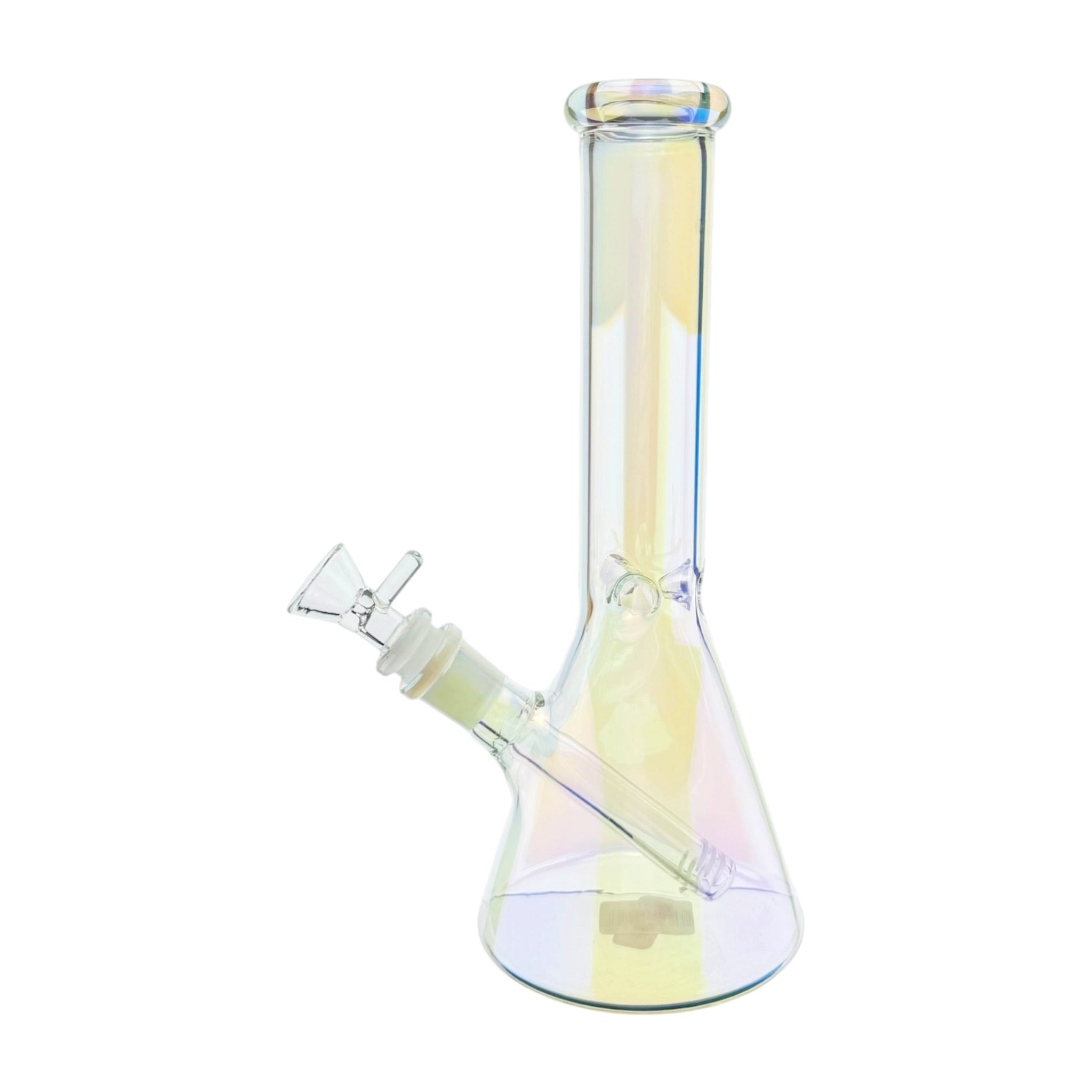 10 Inch Clear Pearlescant Metallic Beaker Water Pipe Bong