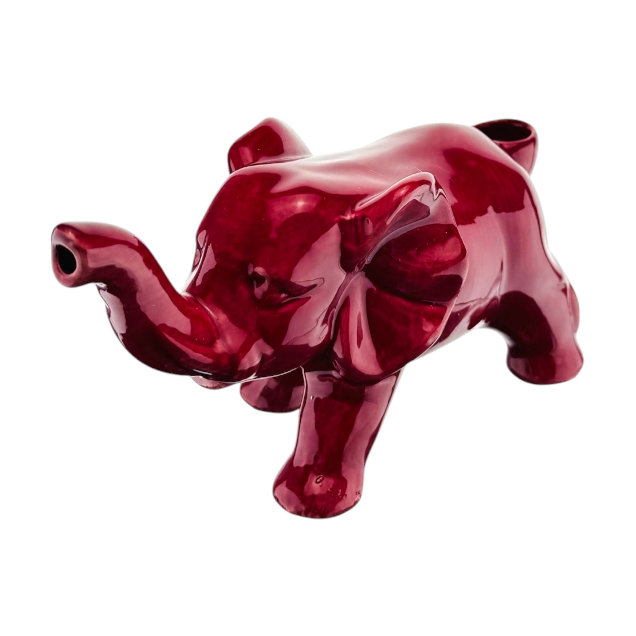 Red Ceramic Elephant Pipe