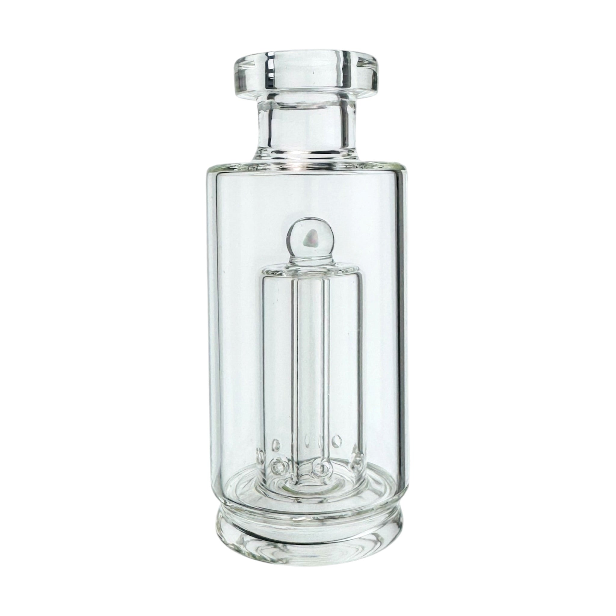 Clear Cylindrical Glass Water Pipe Attachment With Opal For Puffco Peak