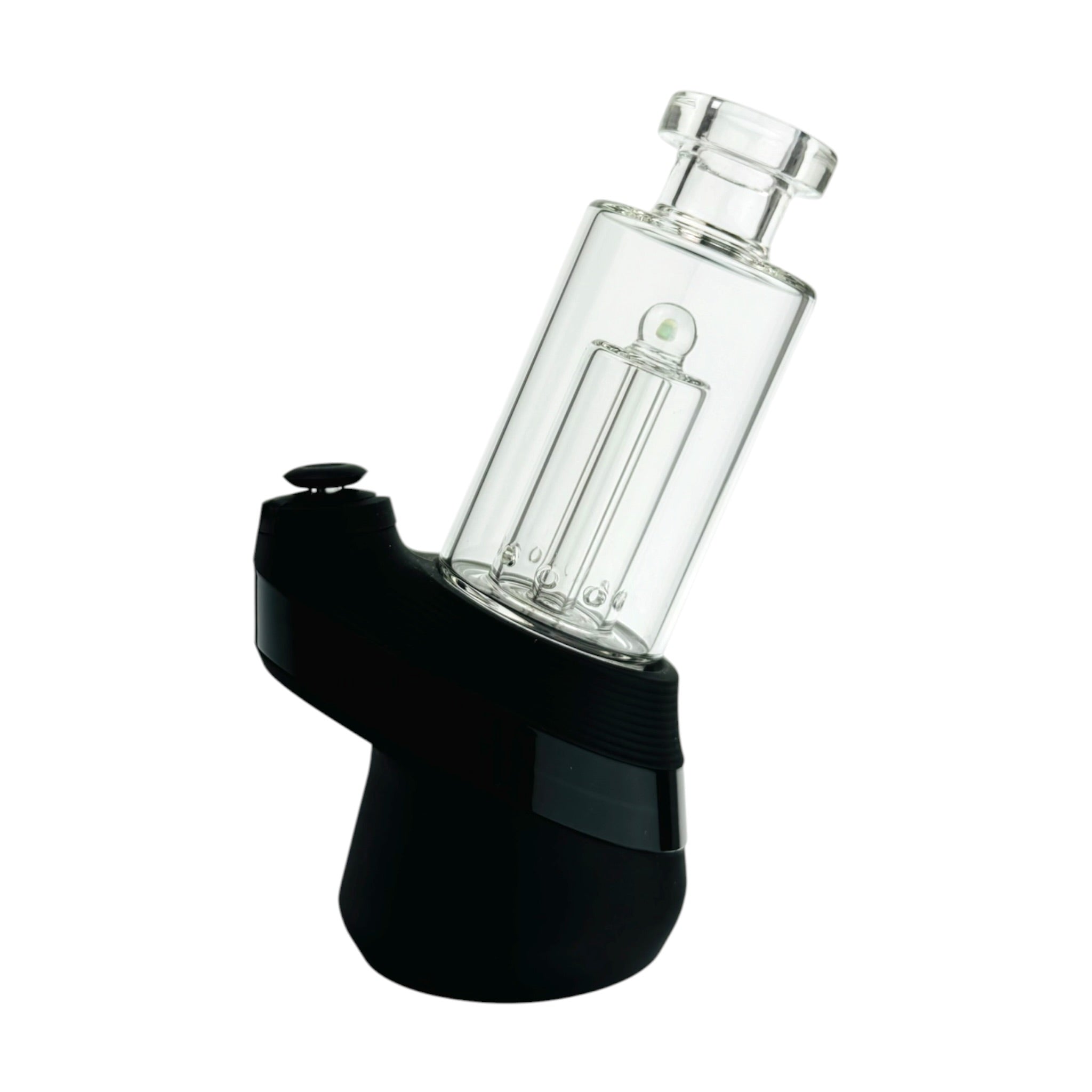 Clear Cylindrical Glass Water Pipe Attachment With Opal For Puffco Peak