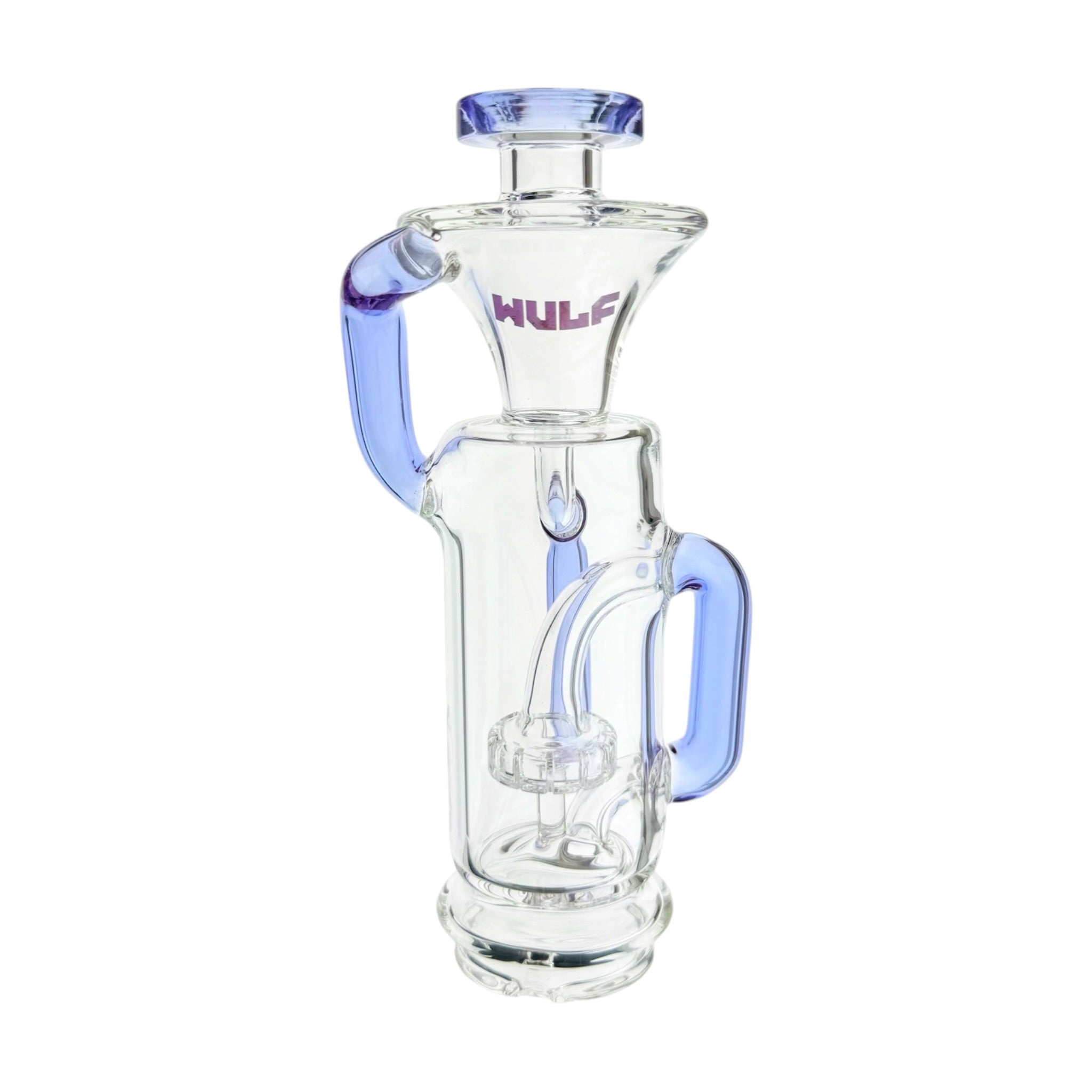 Wulf Mods Clear And Purple Glass Recycler Water Pipe Attachment For Puffco Peak