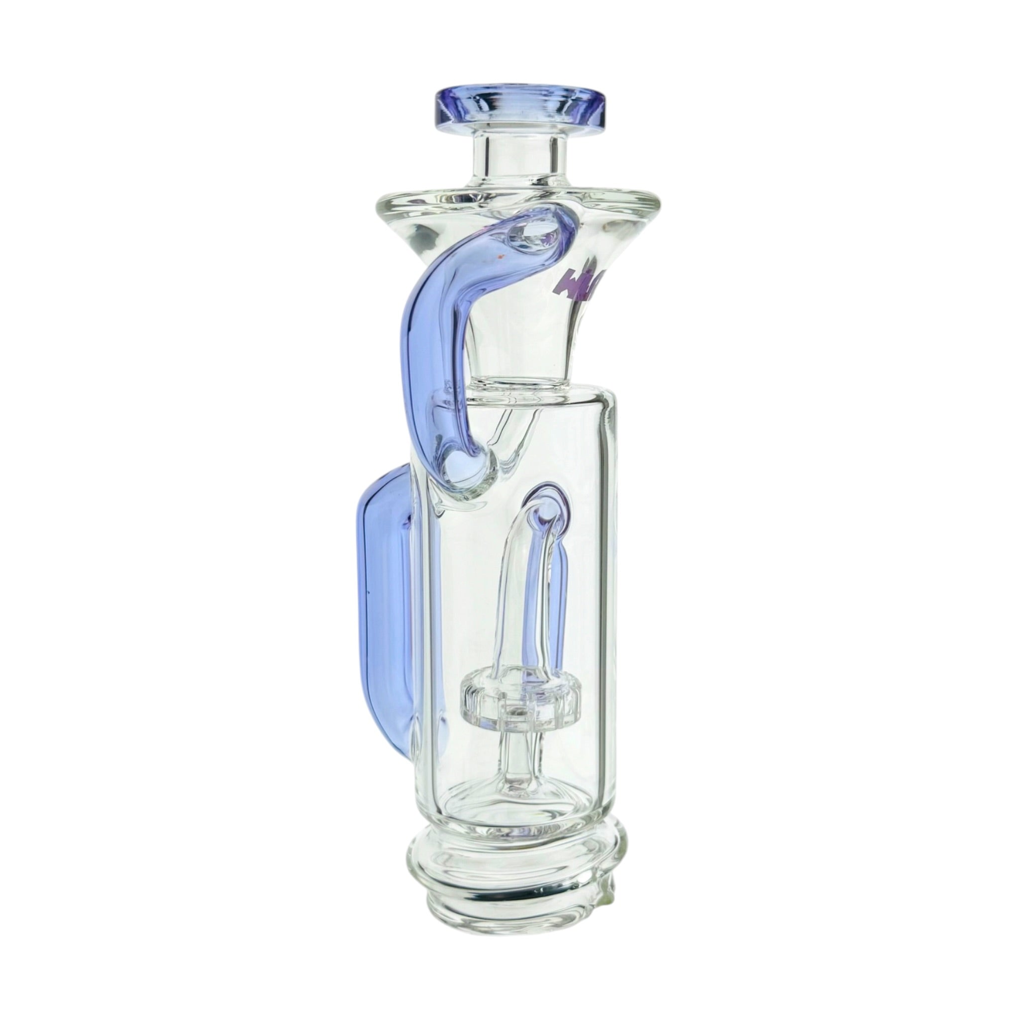 Wulf Mods Clear And Purple Glass Recycler Water Pipe Attachment For Puffco Peak