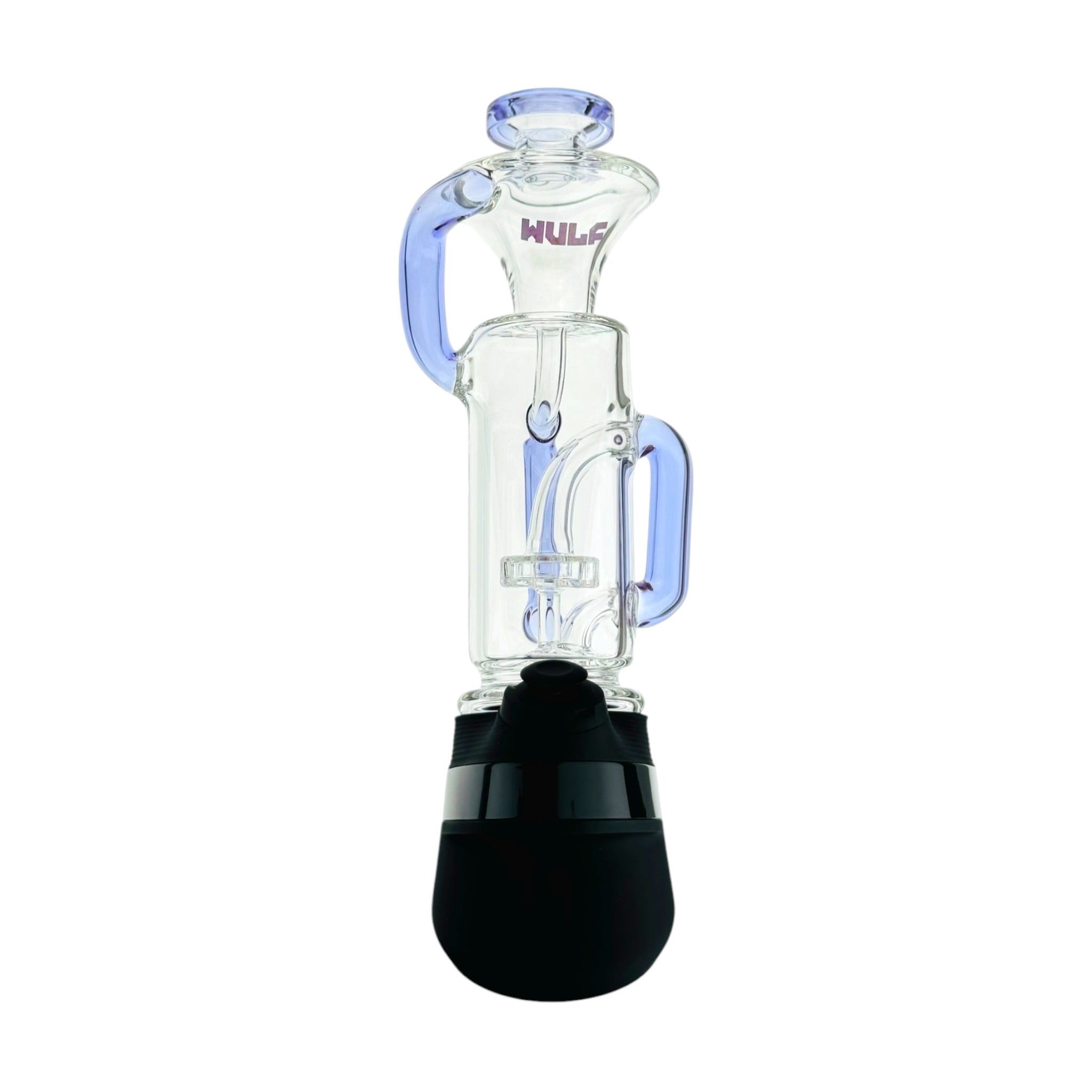 Wulf Mods Clear And Purple Glass Recycler Water Pipe Attachment For Puffco Peak