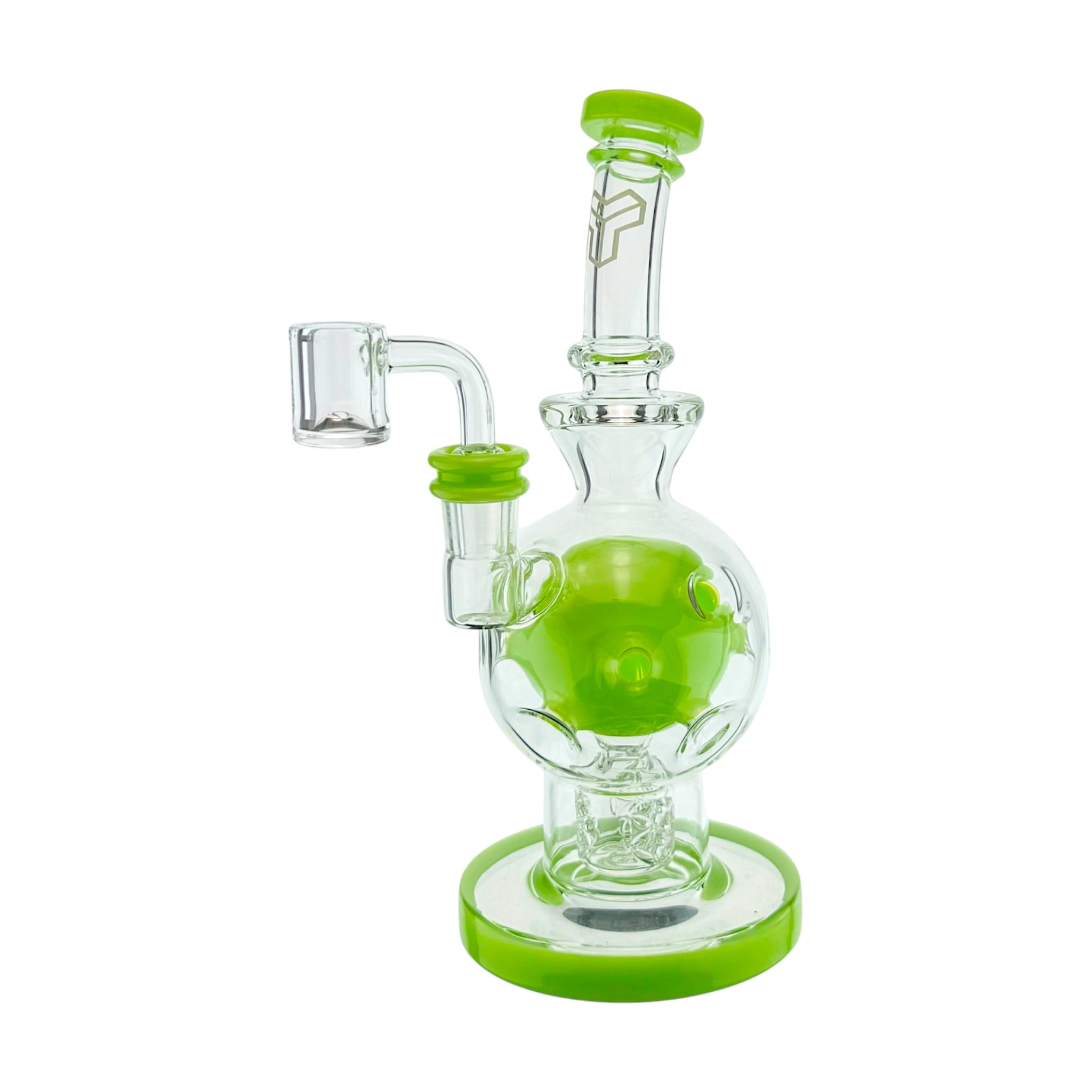 Slyme Green Fab Egg Dab Rig Water Pipe With Seed of Life Perc