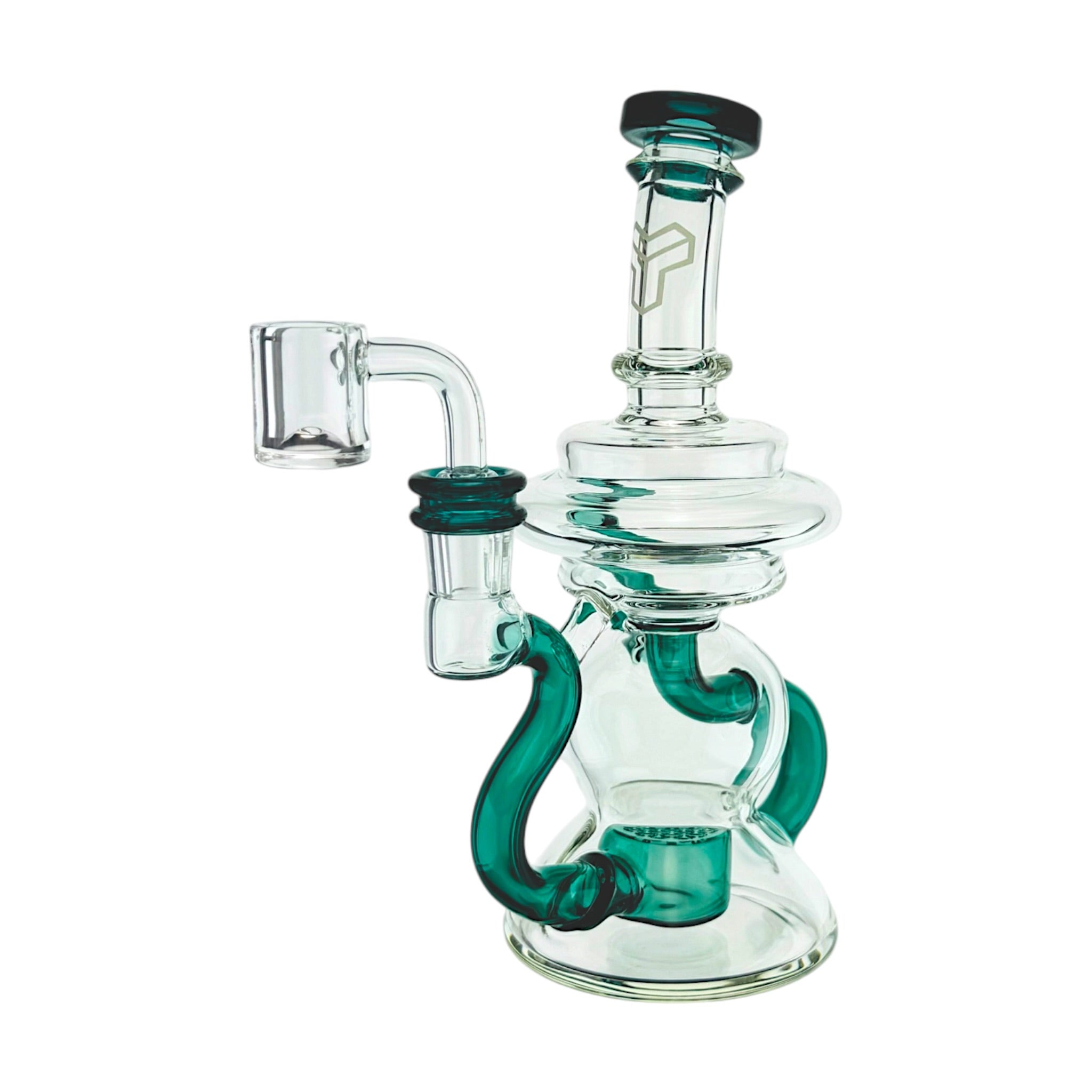 Lake Green Klein Recycler Dab Rig Water Pipe With Seed of Life Percolator