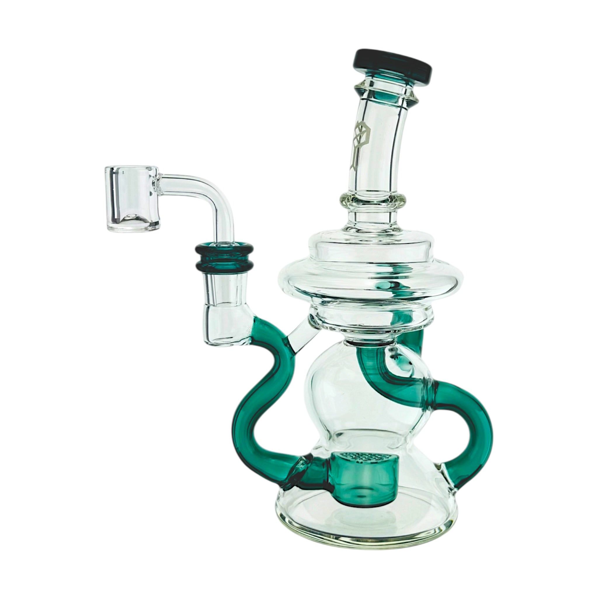 Lake Green Klein Recycler Dab Rig Water Pipe With Seed of Life Percolator