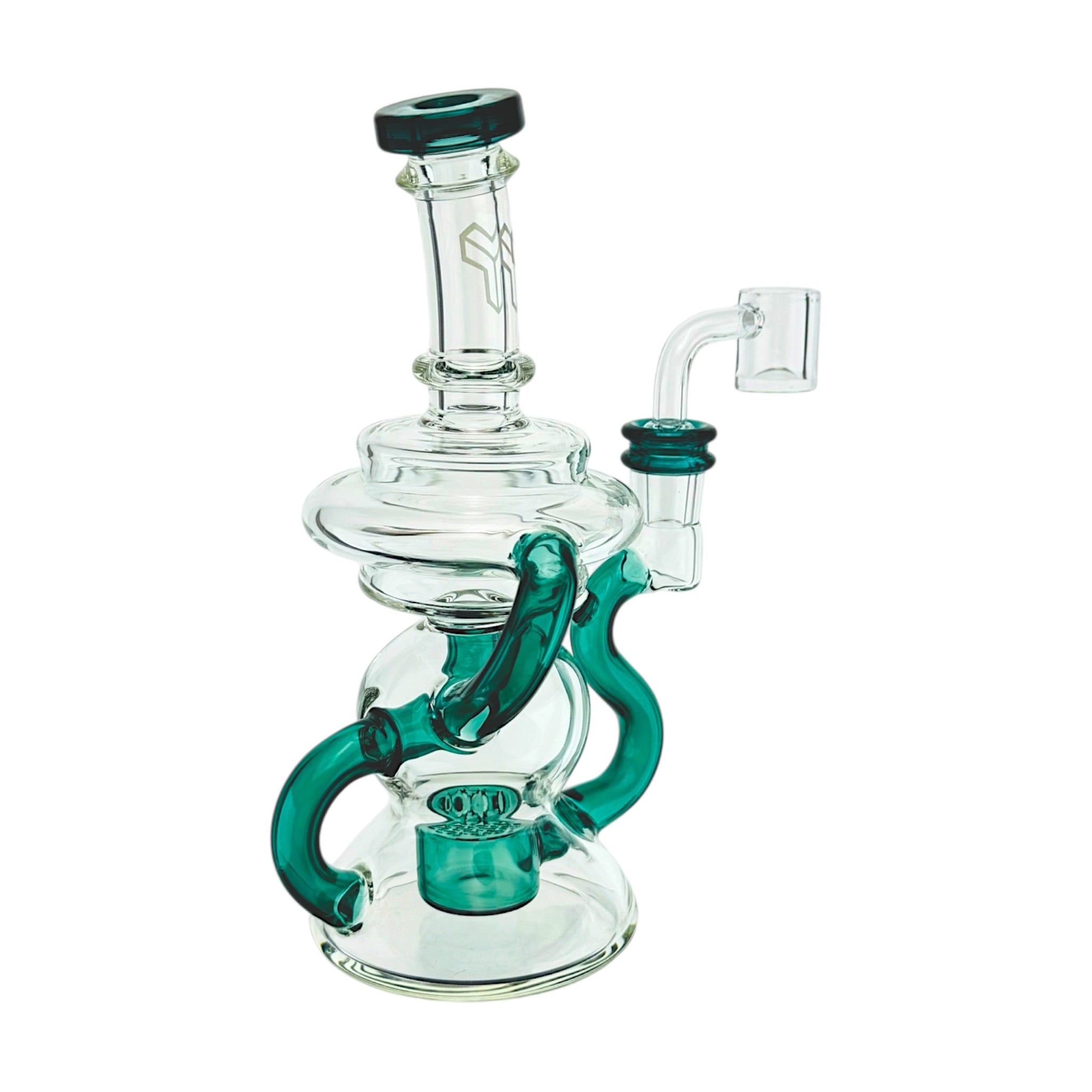 Lake Green Klein Recycler Dab Rig Water Pipe With Seed of Life Percolator