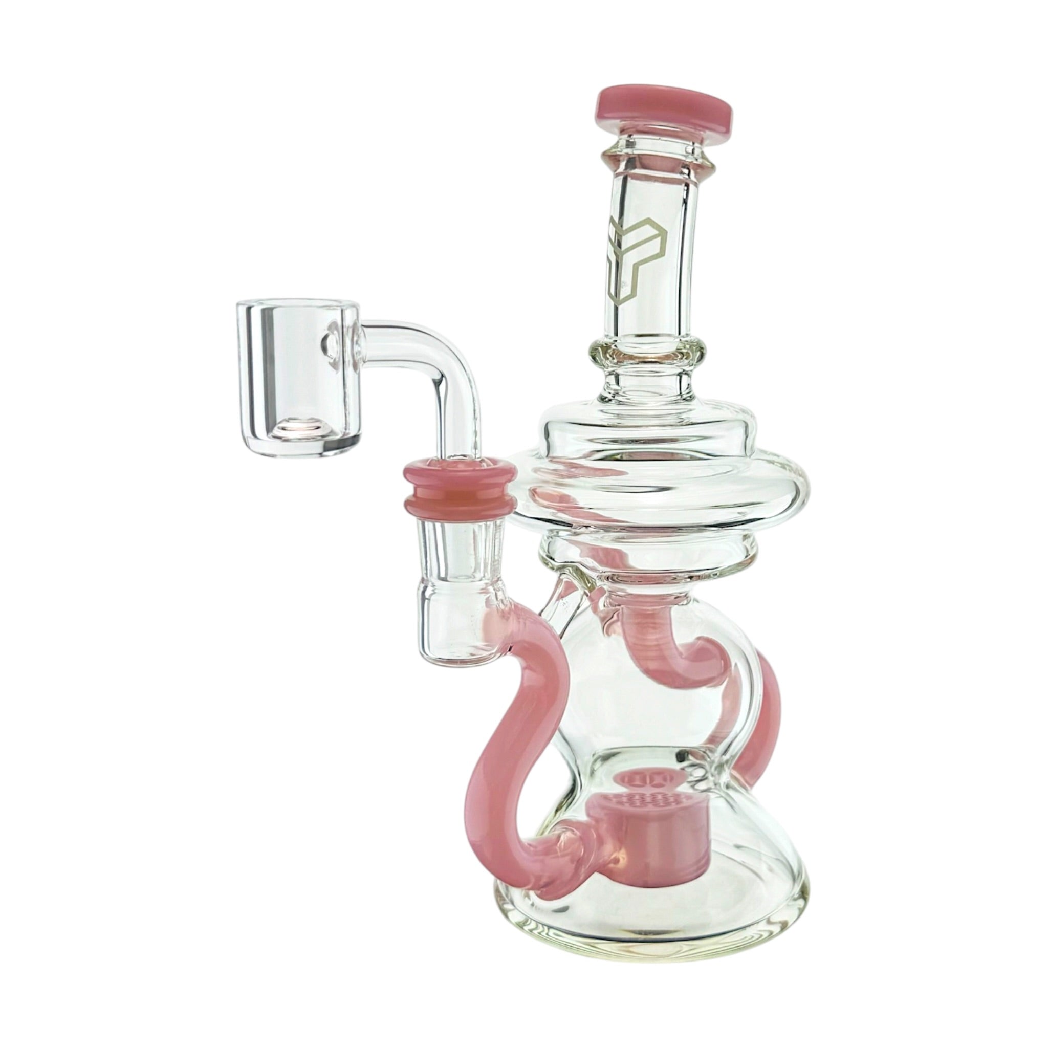 Pink Klein Recycler Dab Rig Water Pipe With Seed of Life Percolator