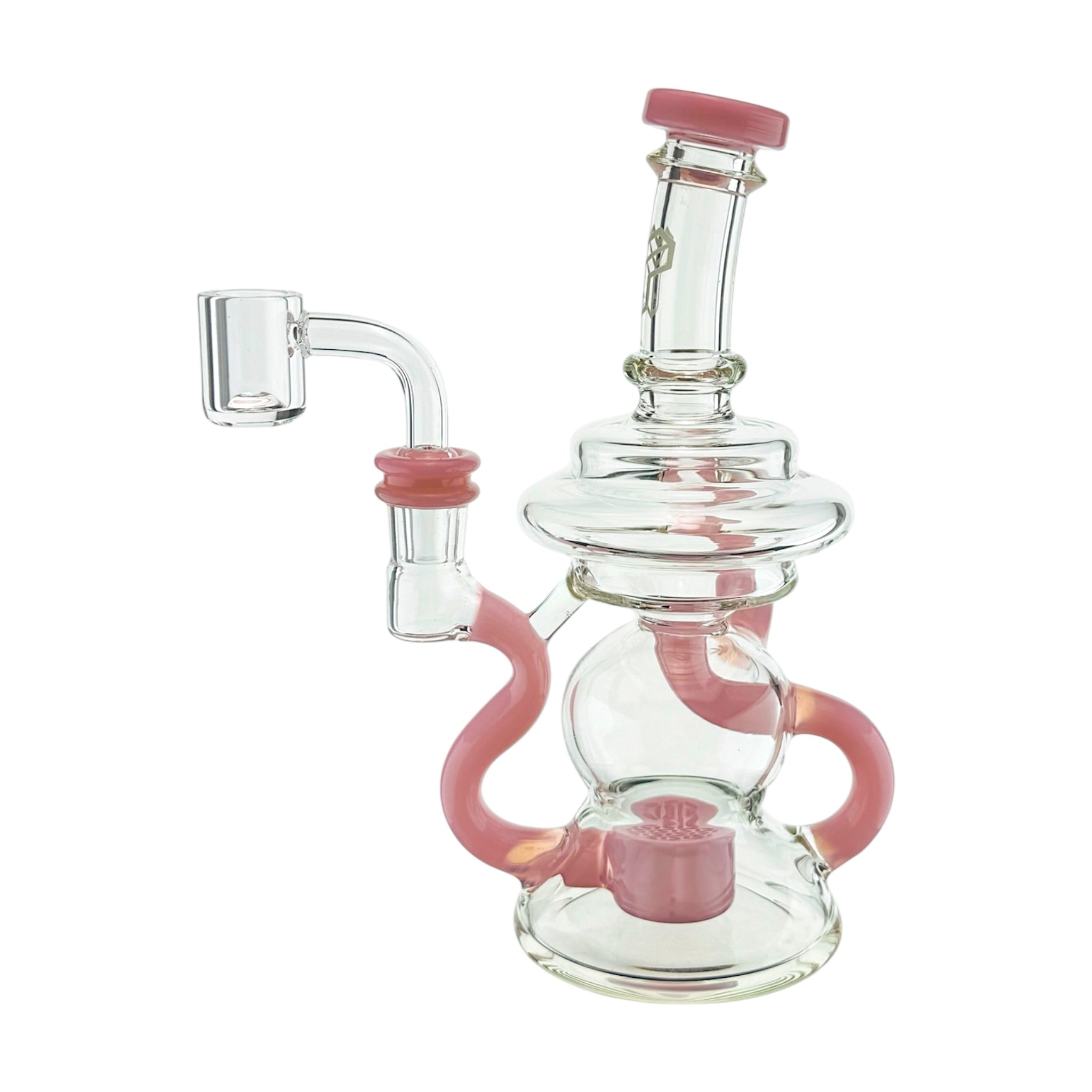 Pink Klein Recycler Dab Rig Water Pipe With Seed of Life Percolator