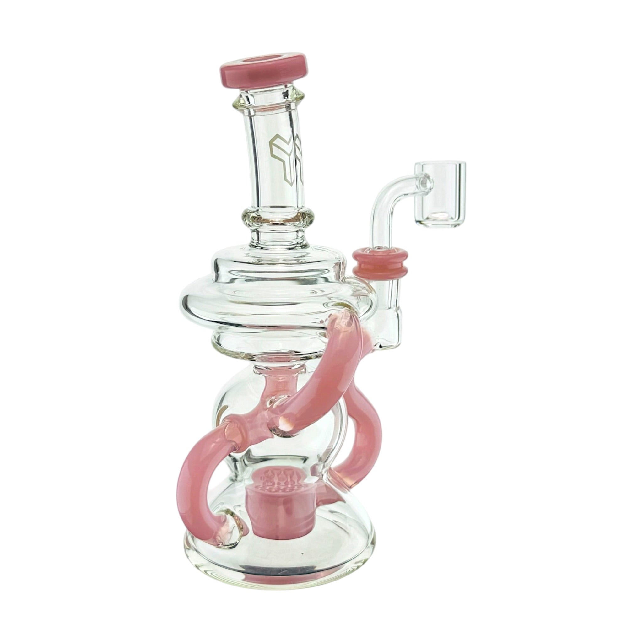 Pink Klein Recycler Dab Rig Water Pipe With Seed of Life Percolator