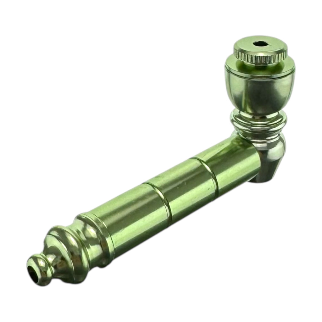 Metal Hand Pipe - Light Green Basic Aluminum Smoking Pipe With Cap