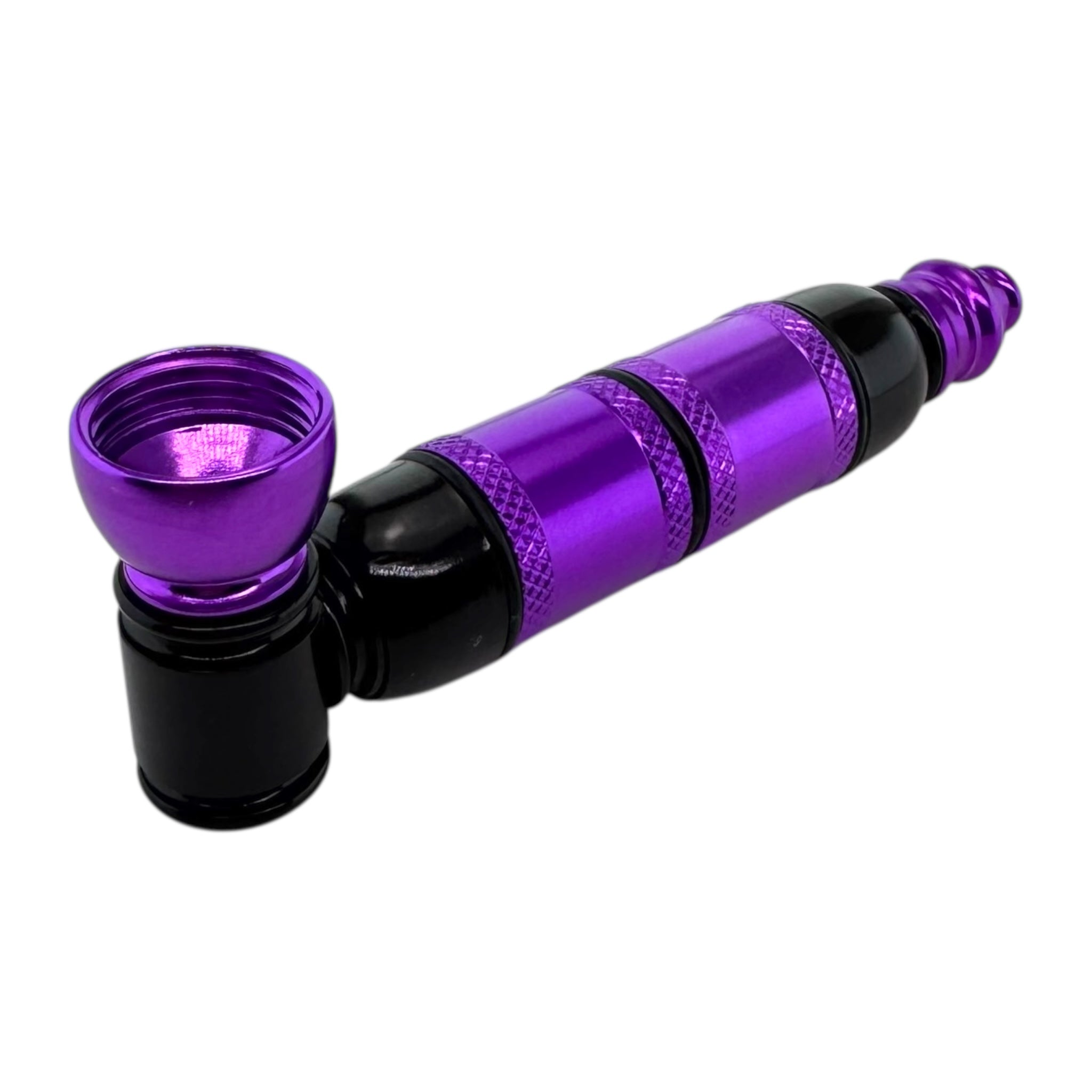 Purple and black pipe on a white background