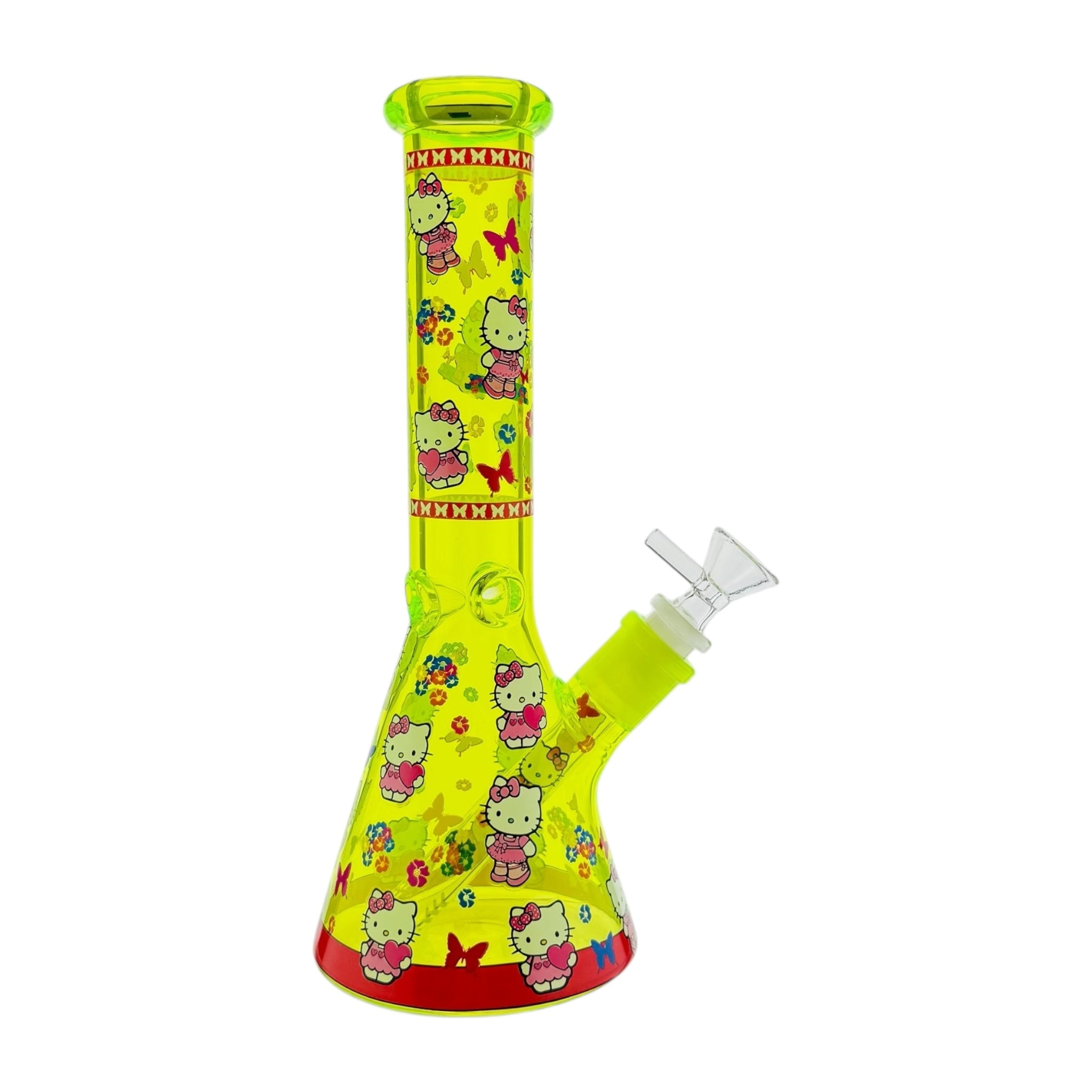 Neon Green Hello Kitty water pipe smoking device 10 Inch