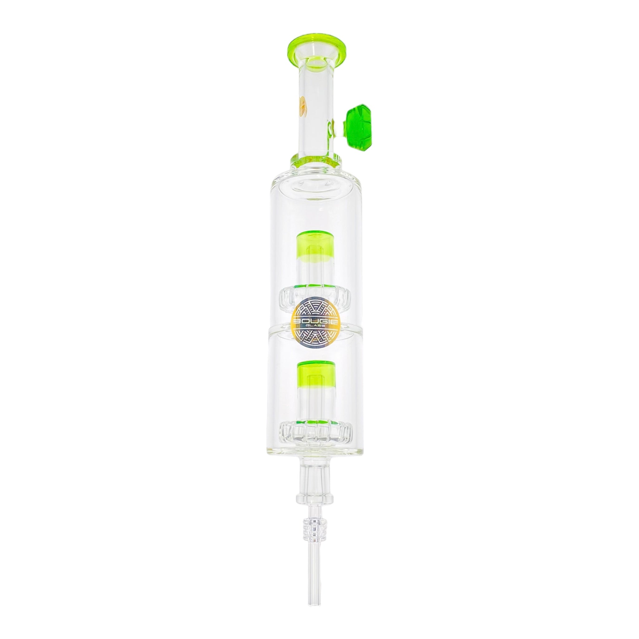 portable Bougie Glass - Extra Large Nectar Collector With Double Green Bell Perc