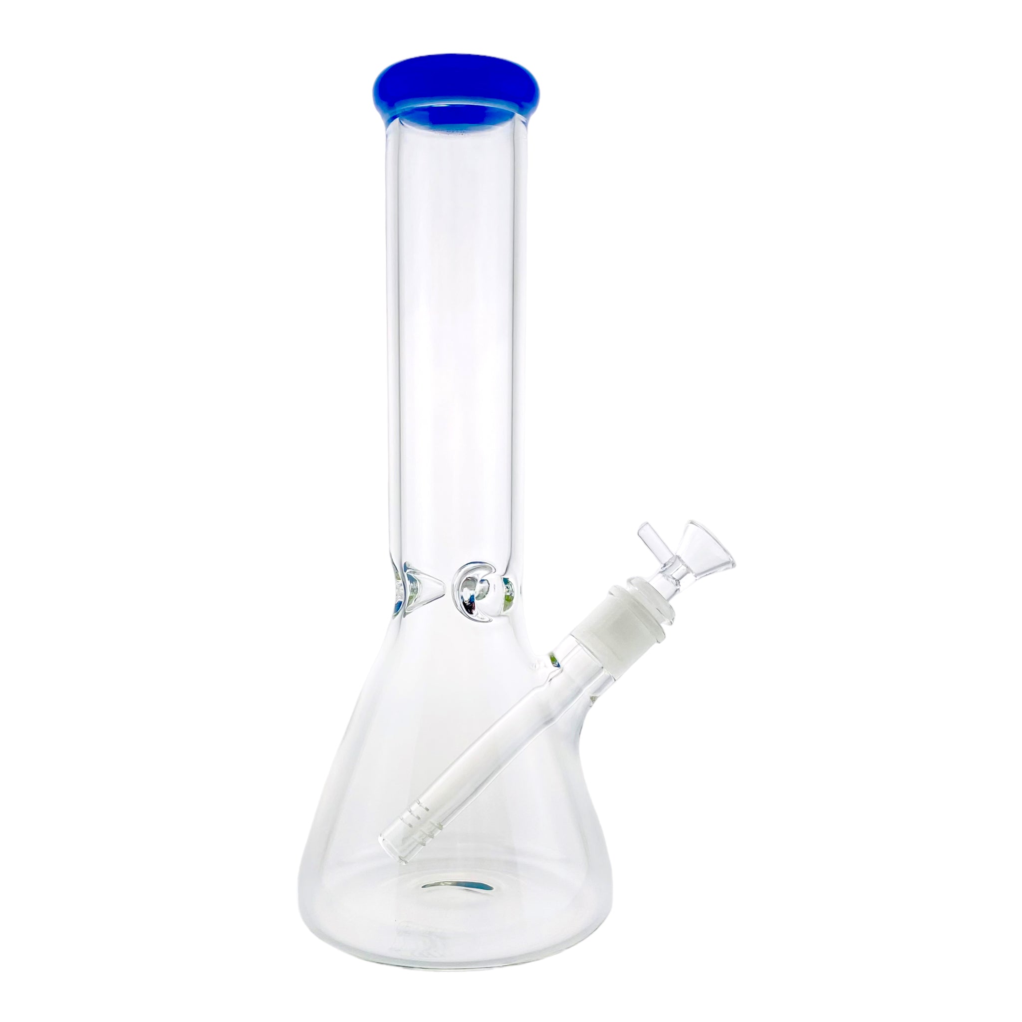 12 Inch Clear Beaker Bong With Blue Color Lip