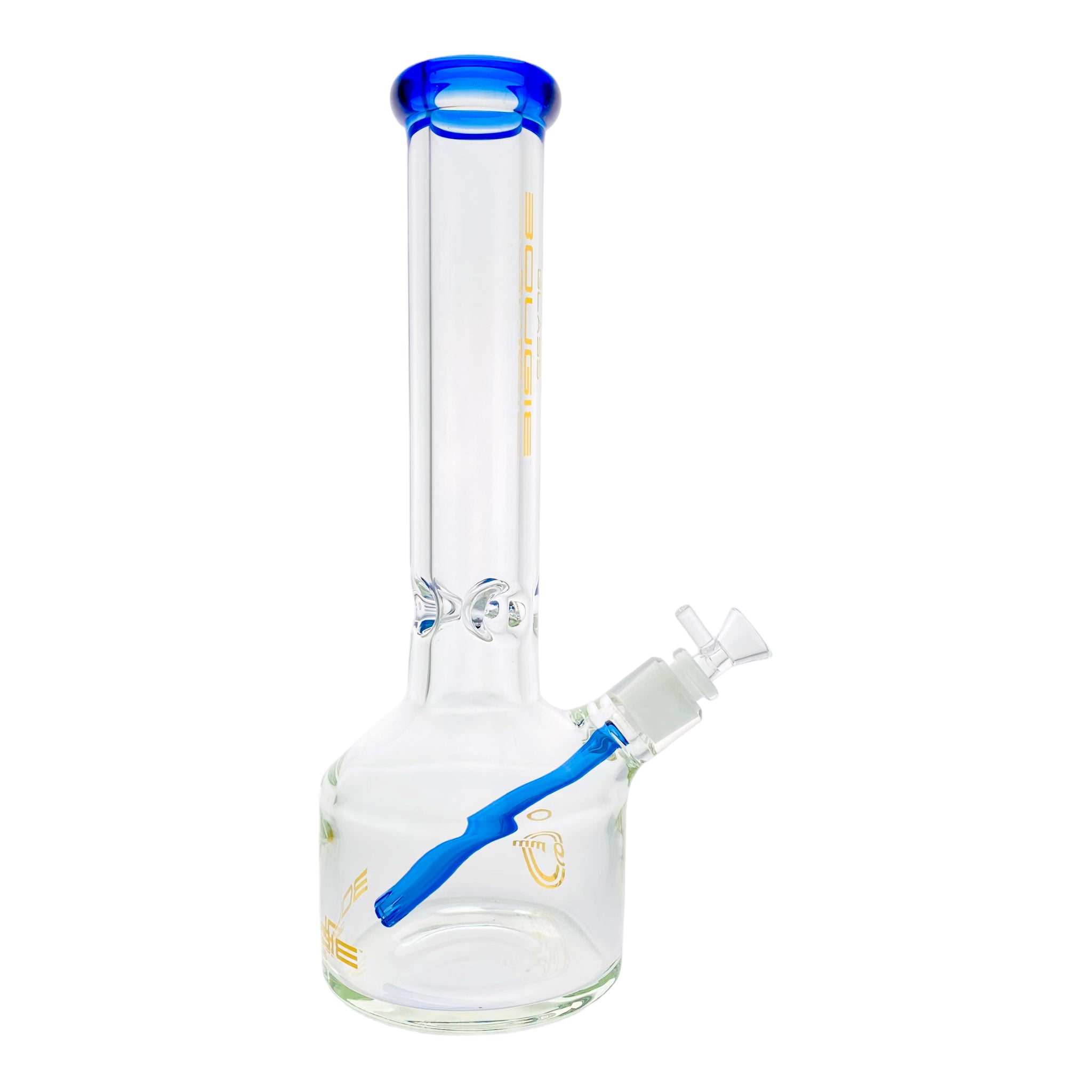 Bougie Glass - 9mm Thick Straight Cylinder Beaker Bong - Blue