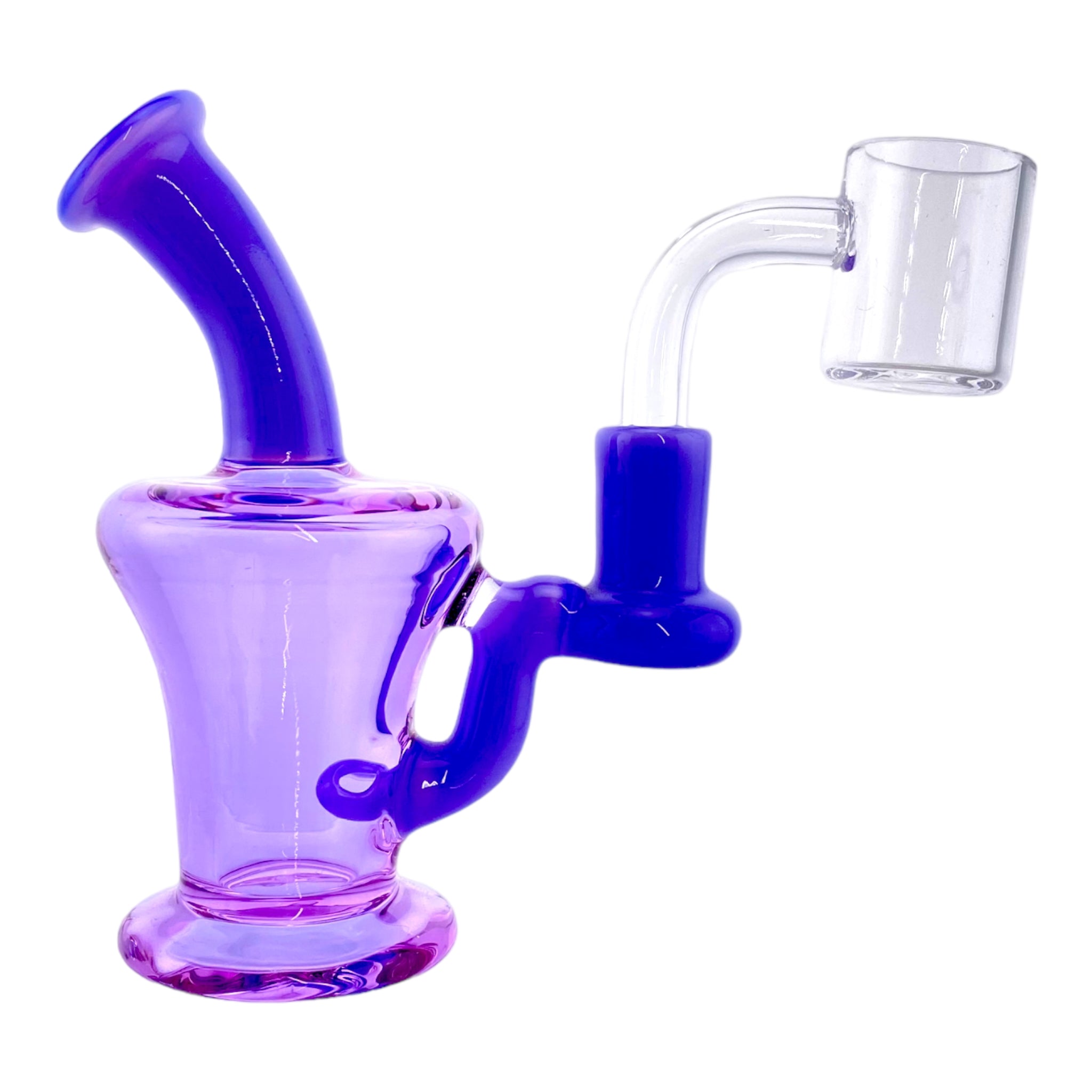 Mini 10mm Purple Dab Rig With Lamp Can Shape