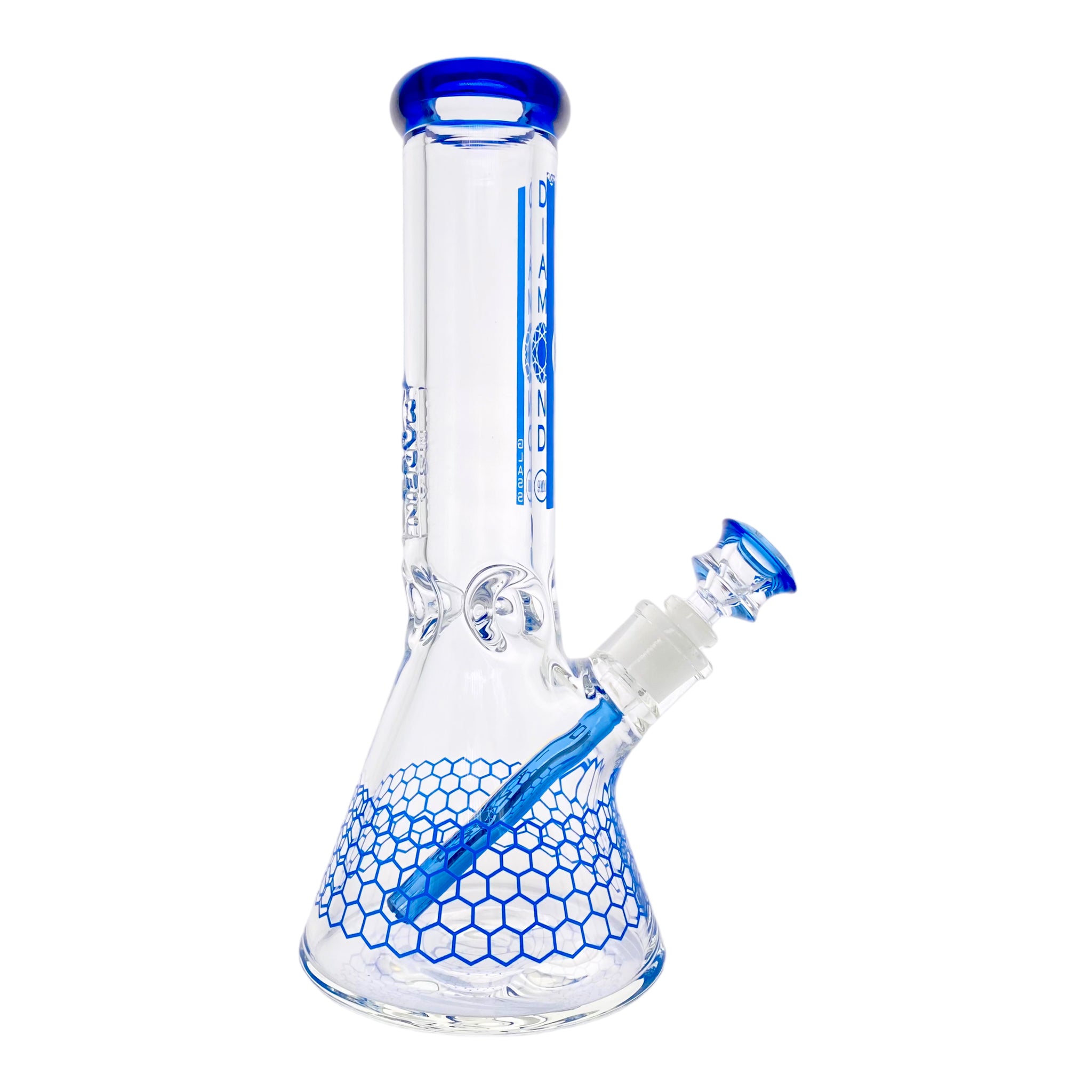 Diamond Glass - 12 Inch Beaker With Blue Honeycomb 9mm Thick