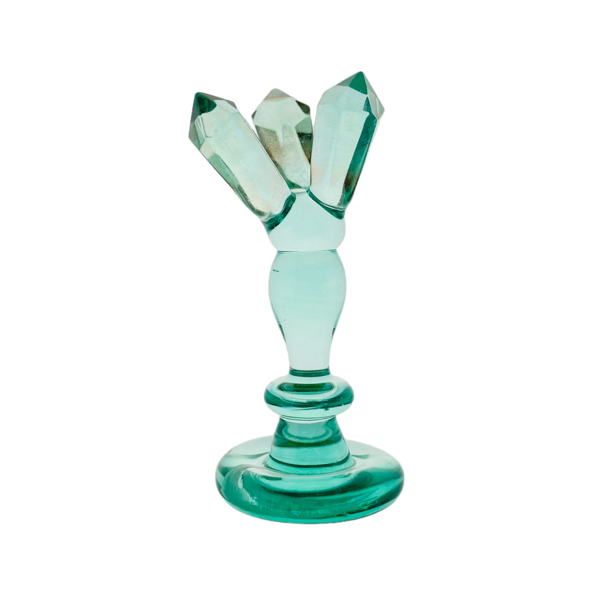 Aqua Teal Crystal Carb Cap with decorative hand faceted crystals 